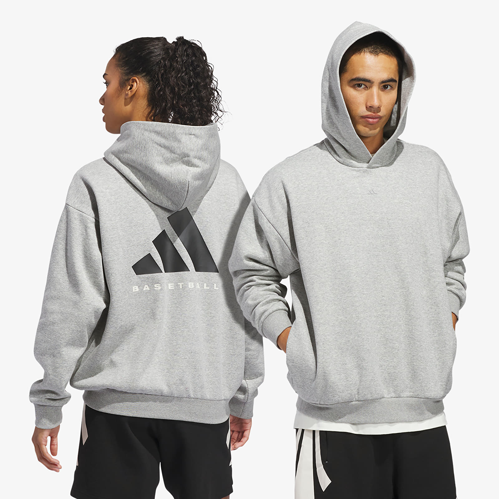 Meeste kapuutsiga dressid adidas Basketball Fleece Hoodie (Gender Neutral) Medium Grey Heather