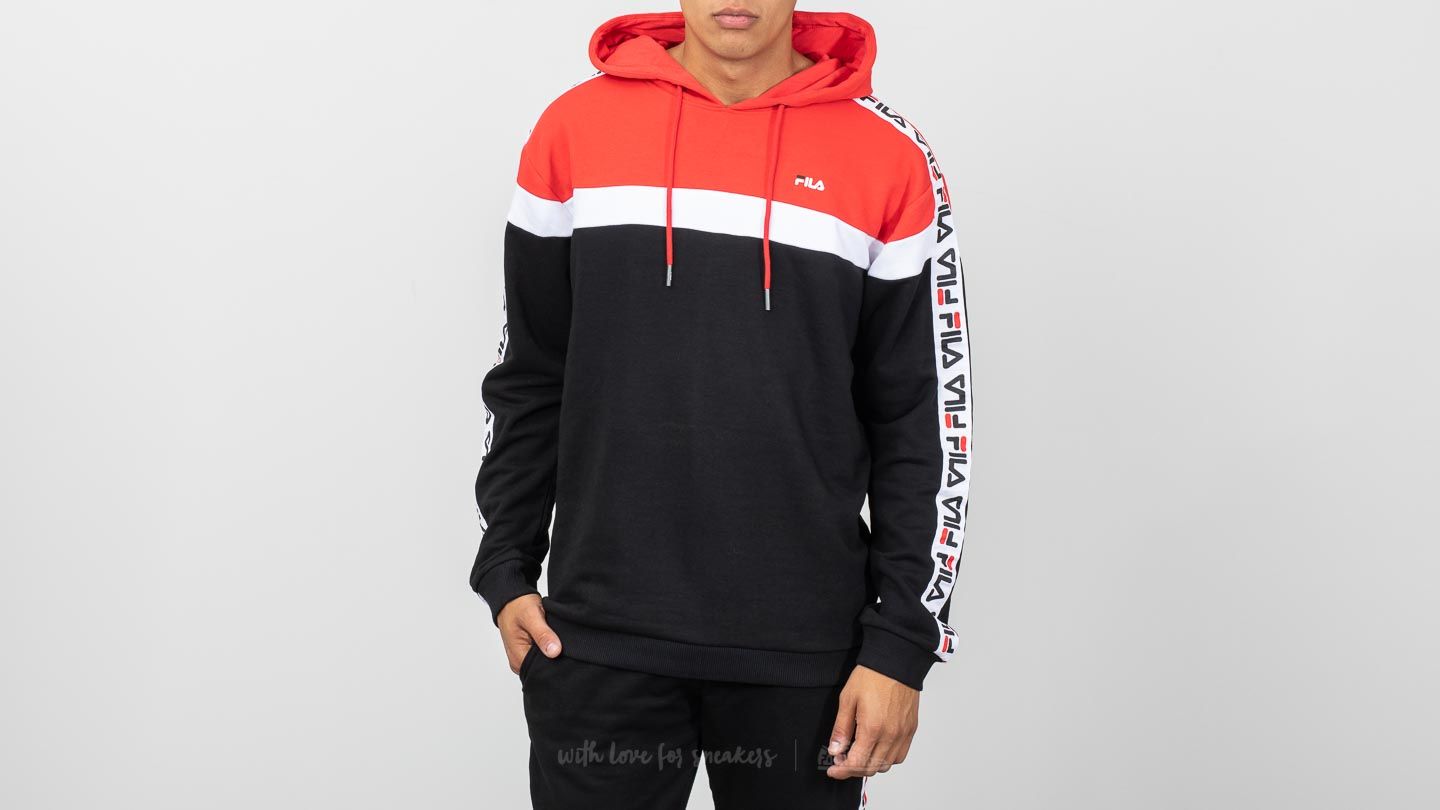 Hoodies and sweatshirts FILA Robben Tape Hoodie True Red Bright White Black Footshop