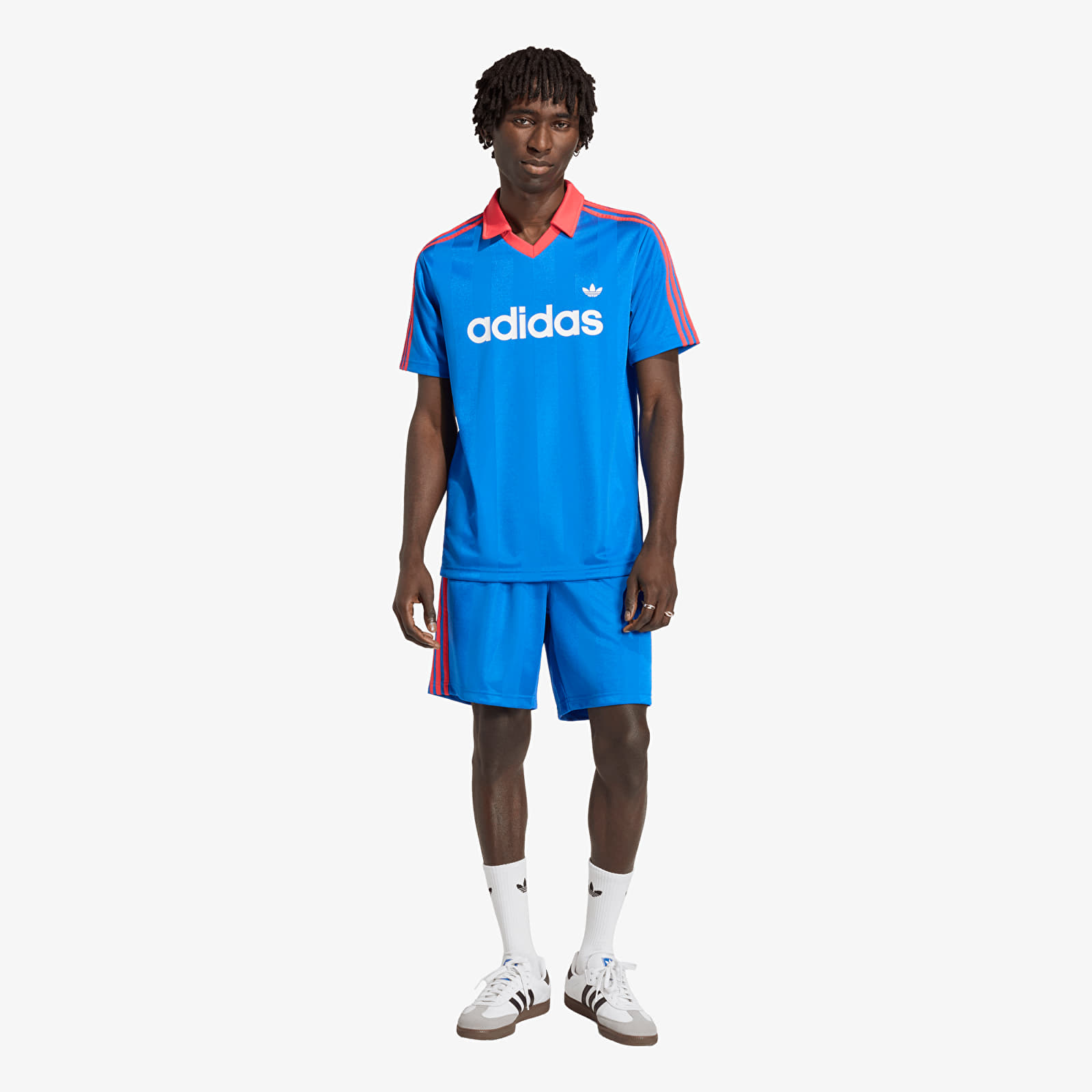 Koszulki męskie adidas Archive Collar Engineered Jersey Blue