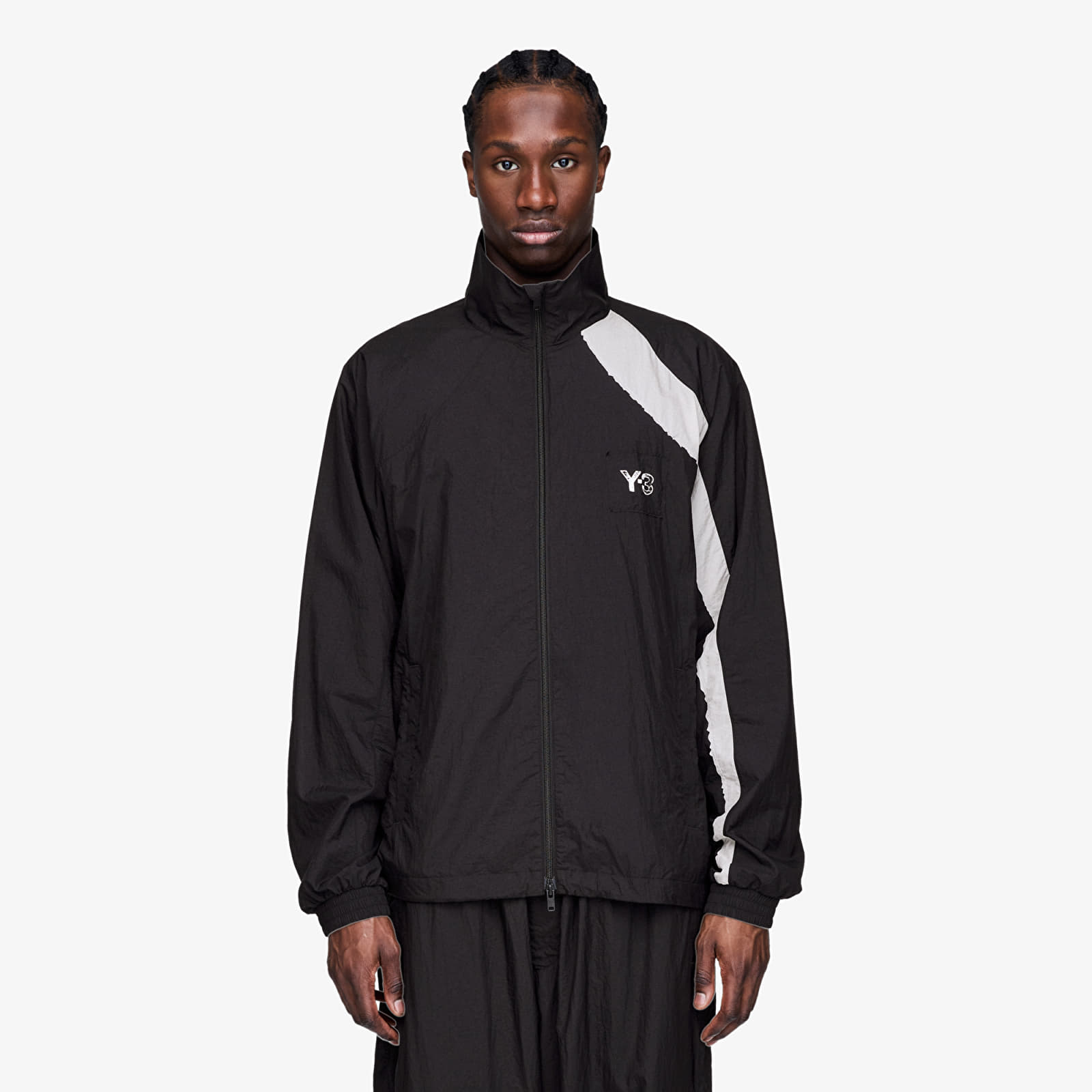 Herrenjacken Y-3 Raw Edge 3 Stripes Nylon Shell Jacket Black