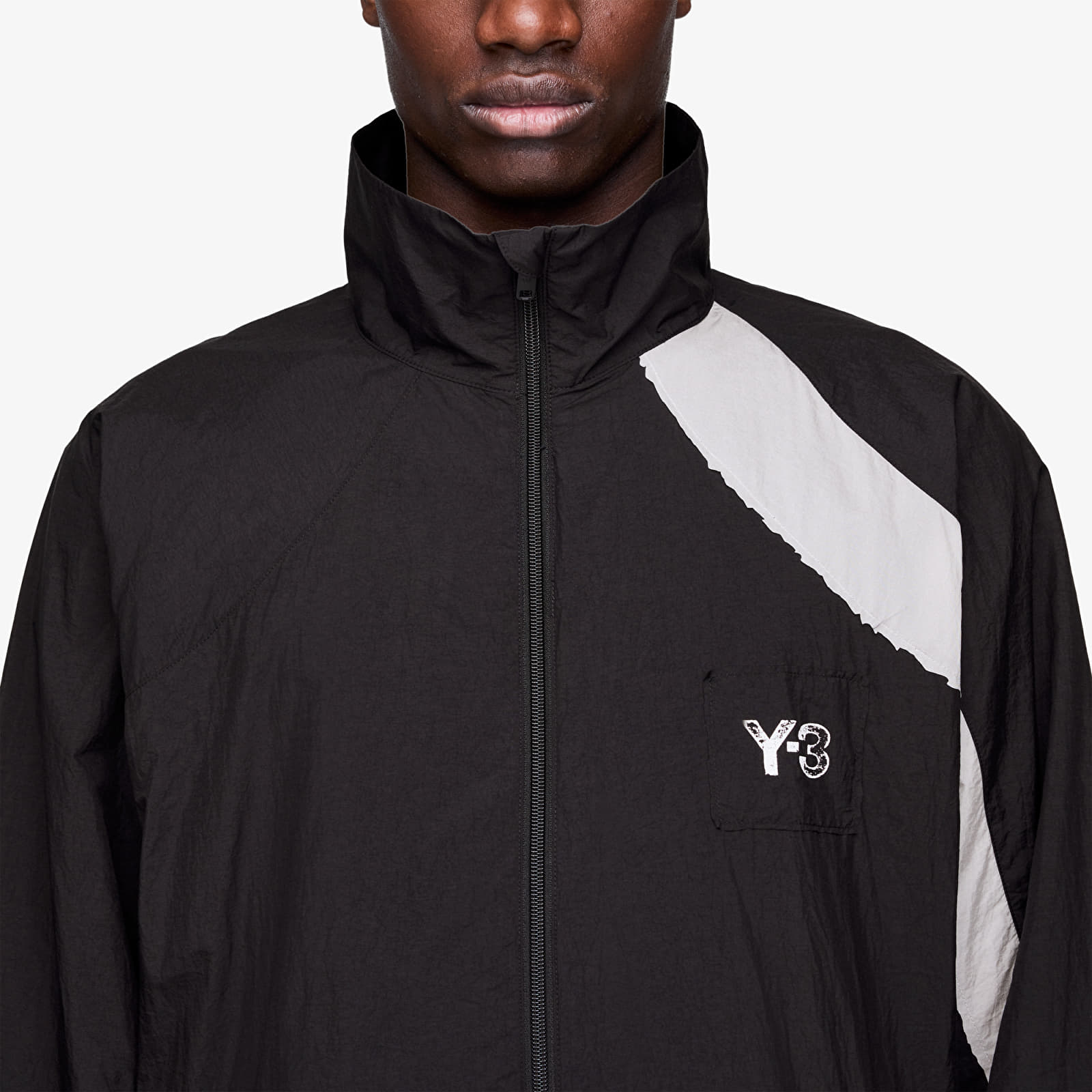 Herrenjacken Y-3 Raw Edge 3 Stripes Nylon Shell Jacket Black