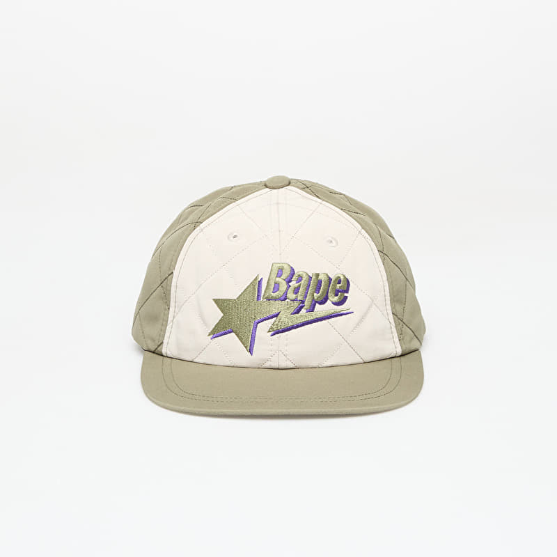 Cap A BATHING APE Bape Sta Logo Quilting Cap Olive Drab
