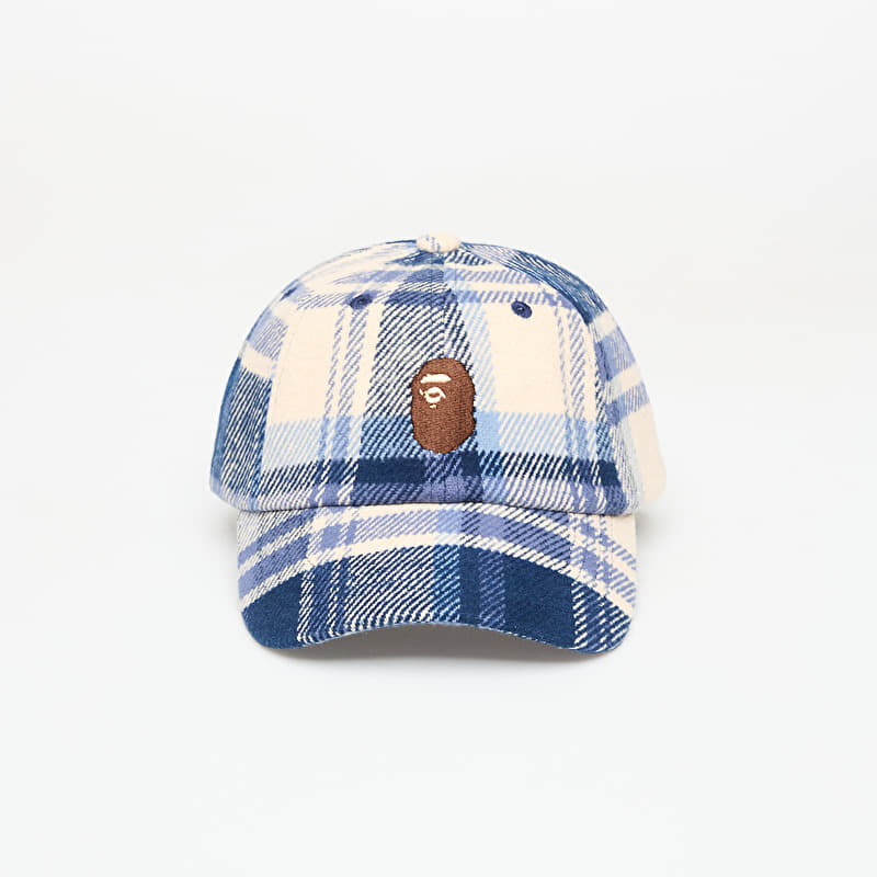 A BATHING APE Bape Check Panel Cap Navy