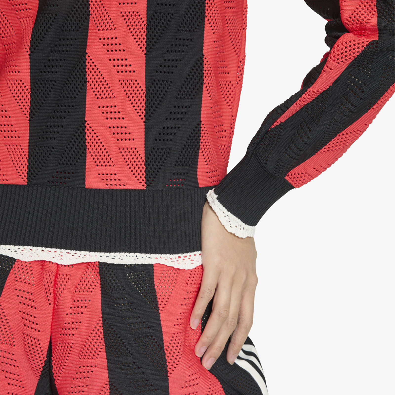 Sudaderas con capucha para mujer adidas Firebird Tracktop Black/ Semi Lucid Red