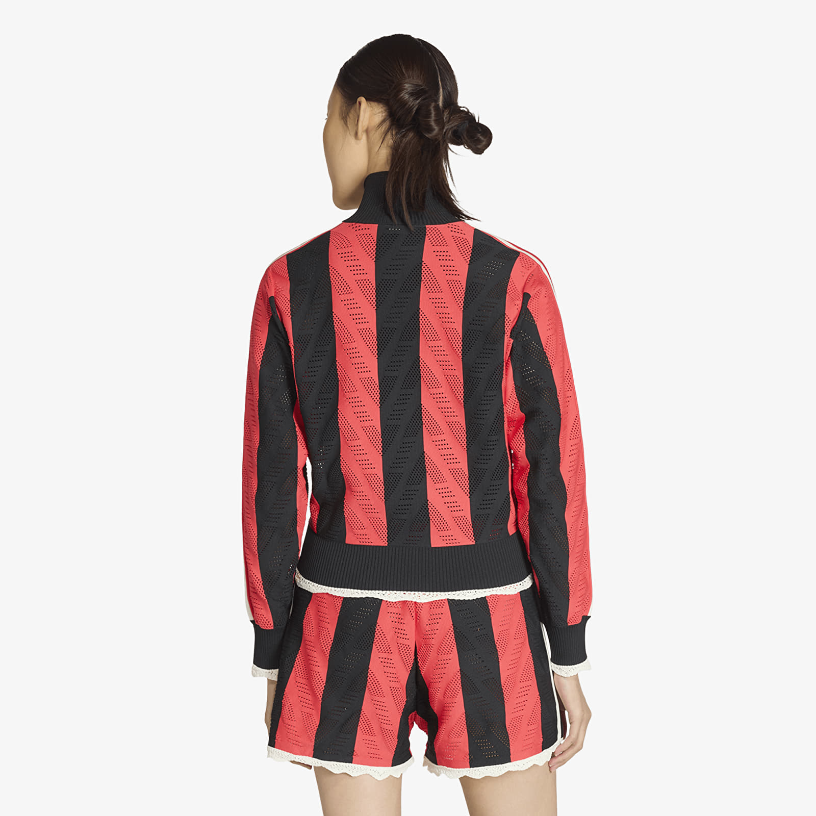 Sudaderas con capucha para mujer adidas Firebird Tracktop Black/ Semi Lucid Red