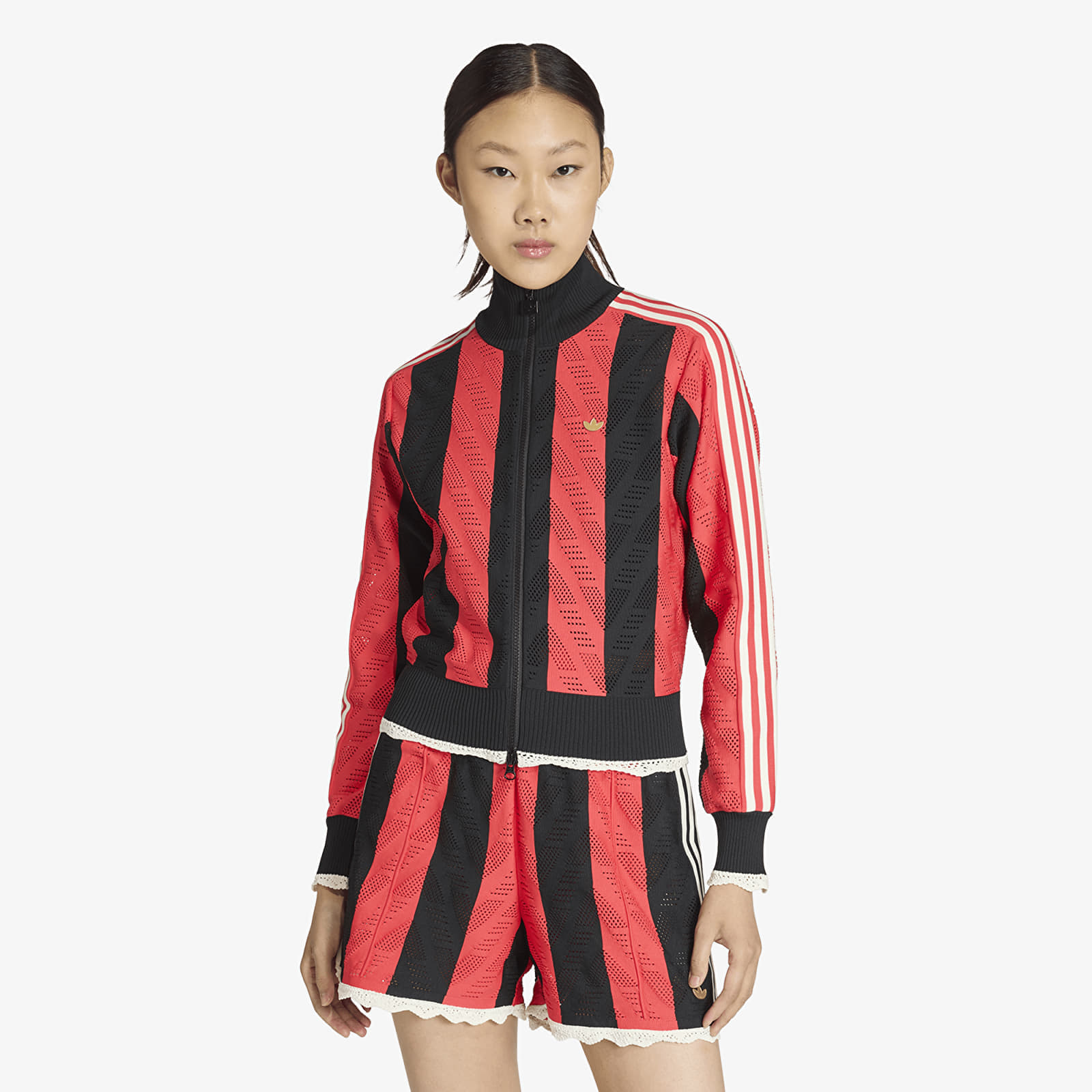 Суитшърт adidas Firebird Tracktop Black/ Semi Lucid Red L