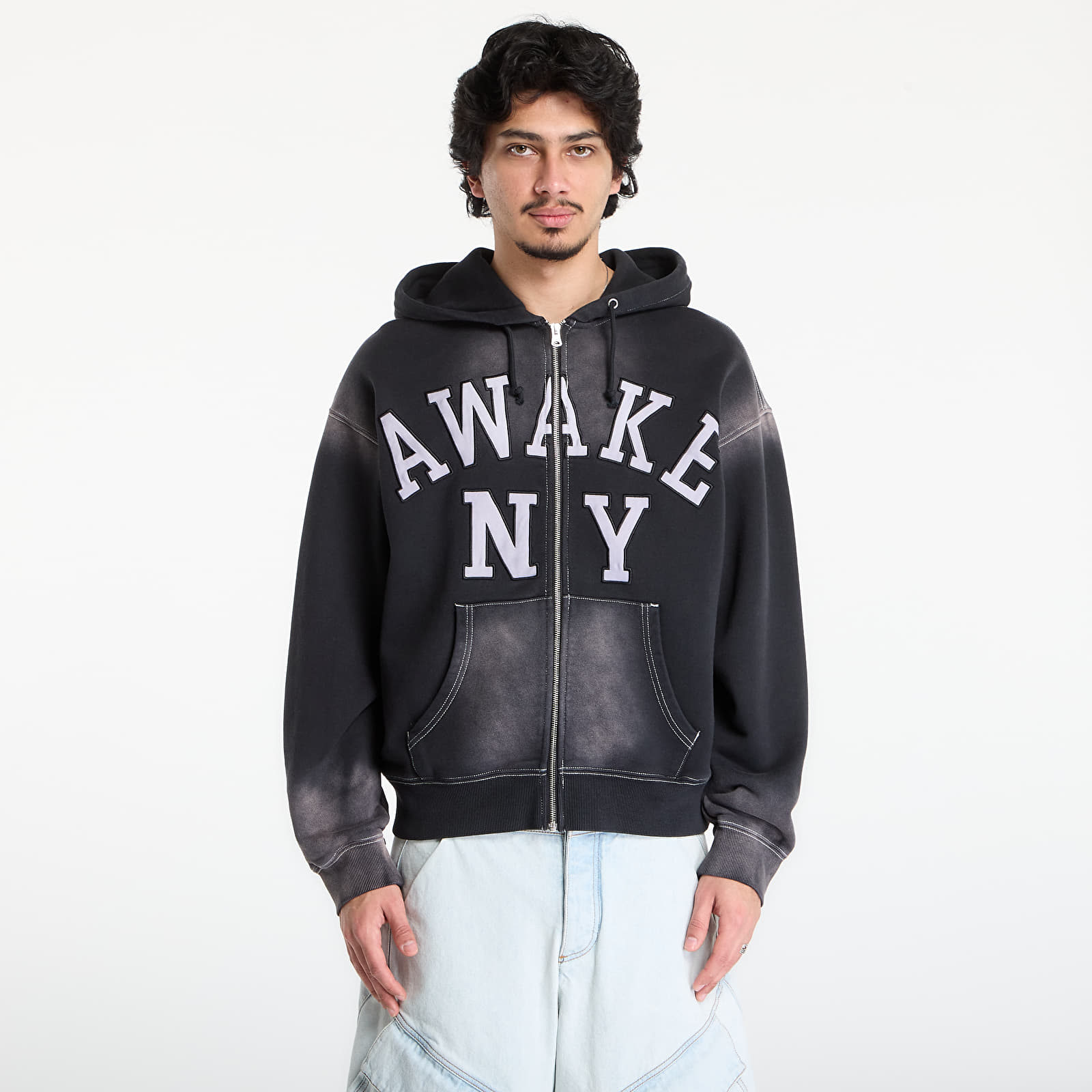 Hettegensere og sweatshirts Awake NY Collegiate Arch Zip Hoodie Black