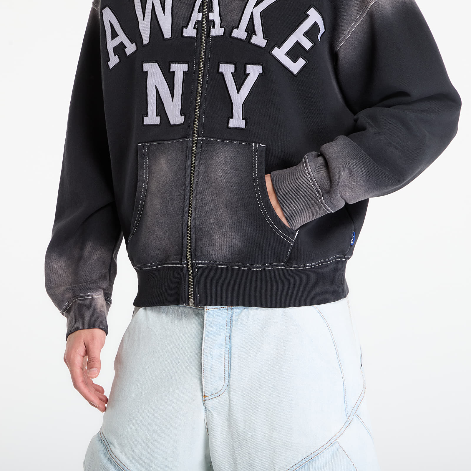 Hettegensere og sweatshirts Awake NY Collegiate Arch Zip Hoodie Black