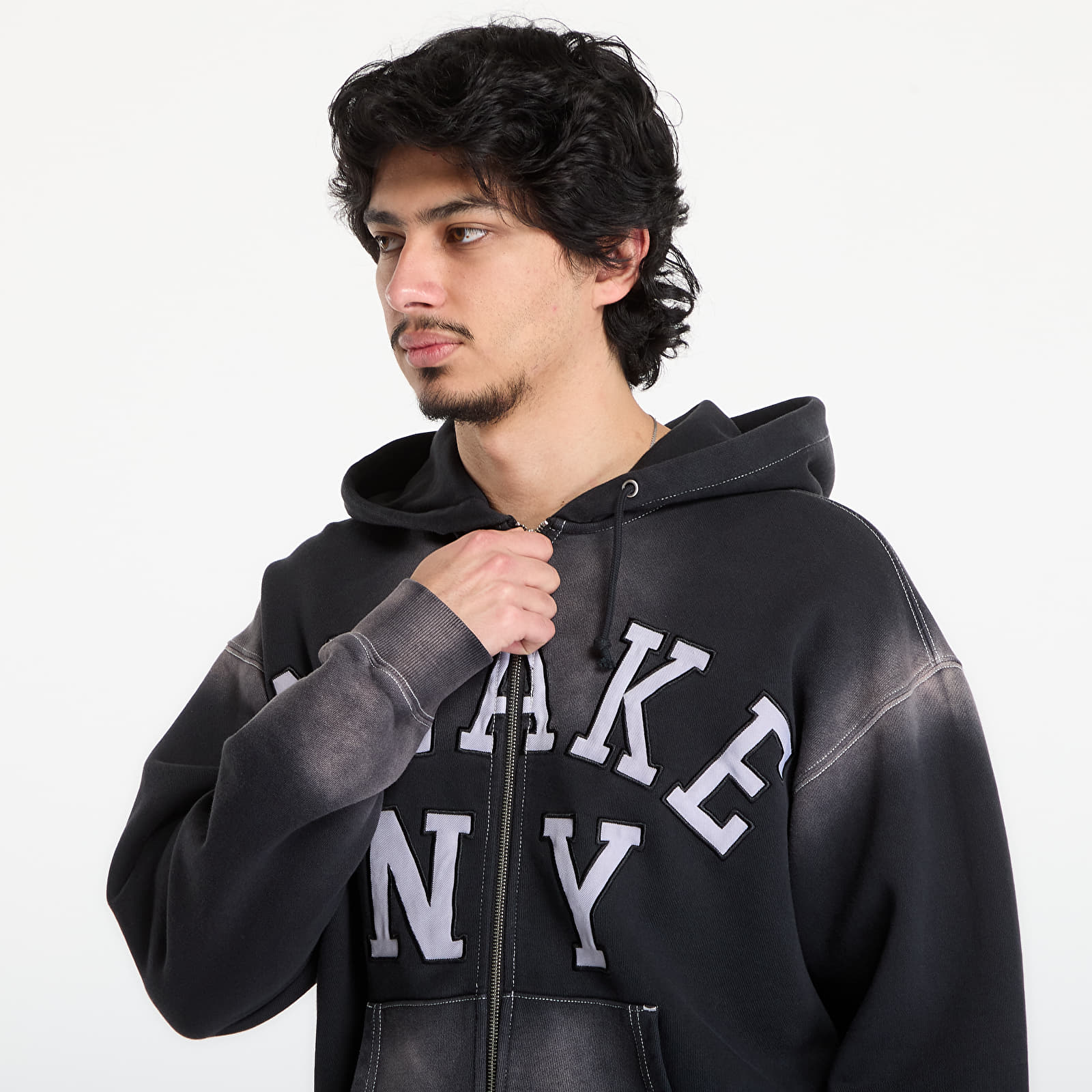 Hettegensere og sweatshirts Awake NY Collegiate Arch Zip Hoodie Black