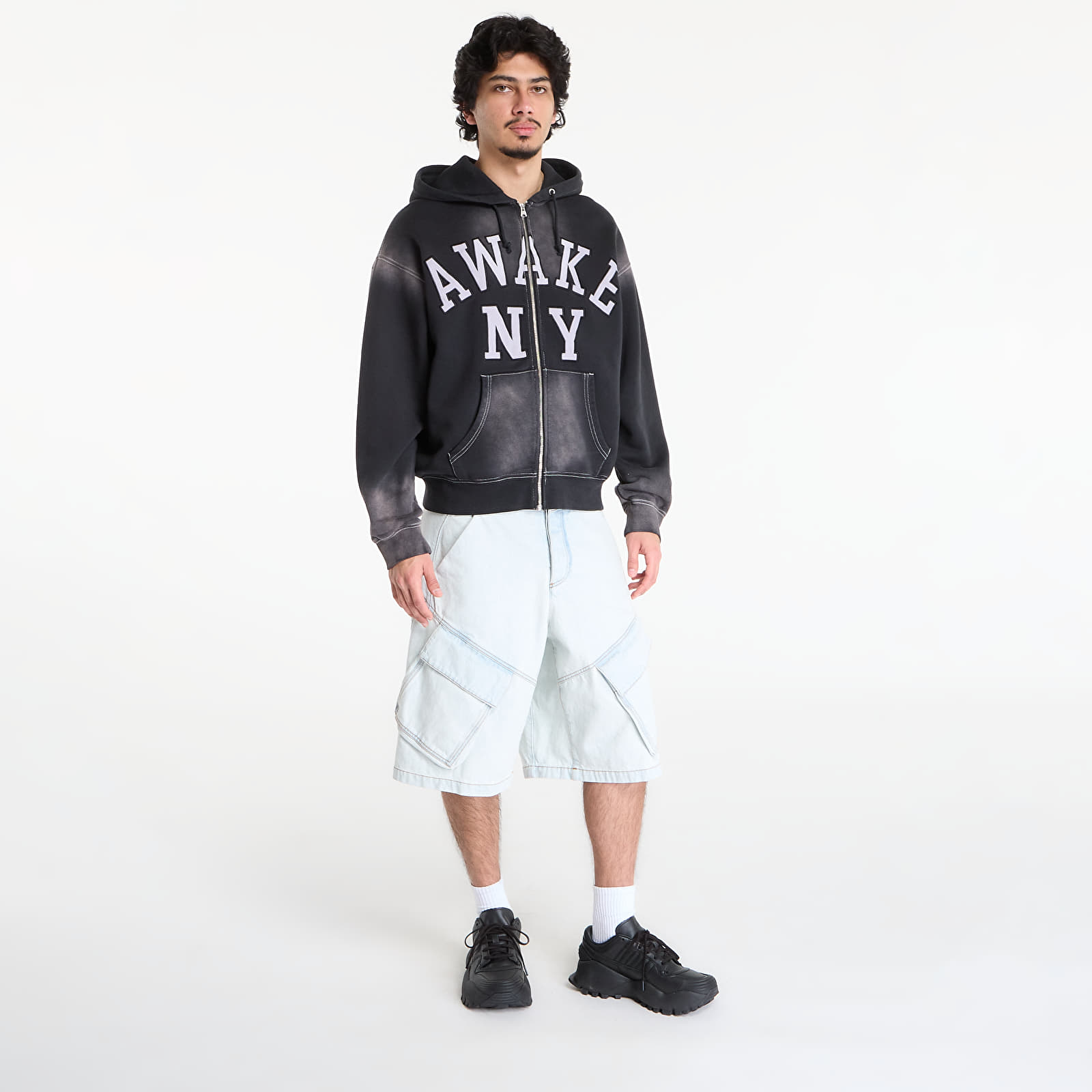 Hettegensere og sweatshirts Awake NY Collegiate Arch Zip Hoodie Black