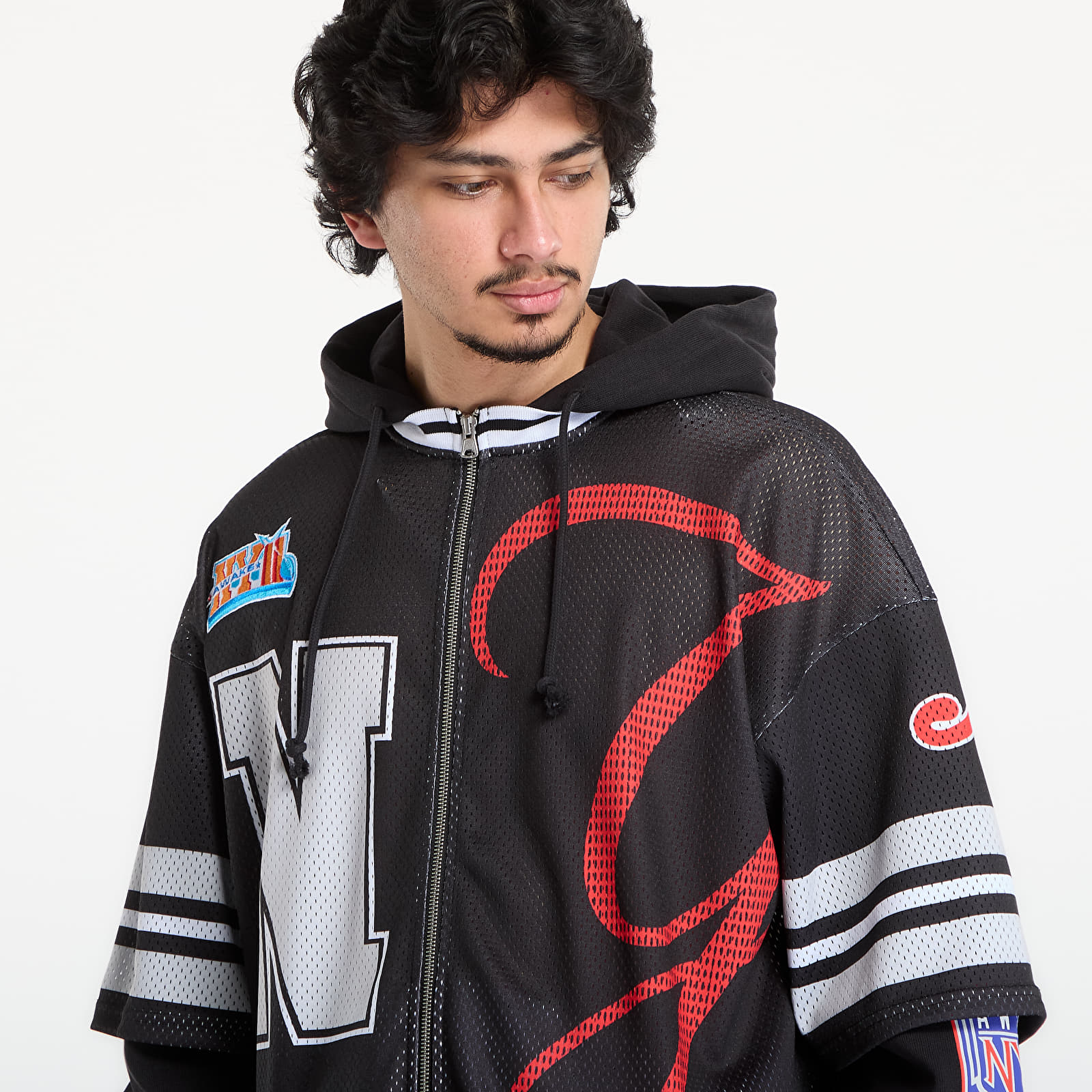 Hettegensere og sweatshirts Awake NY Headcrack Champs Jersey Zip Hoodie Black