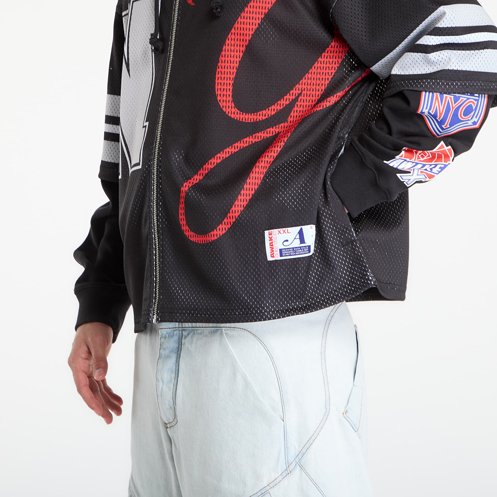 Hettegensere og sweatshirts Awake NY Headcrack Champs Jersey Zip Hoodie Black