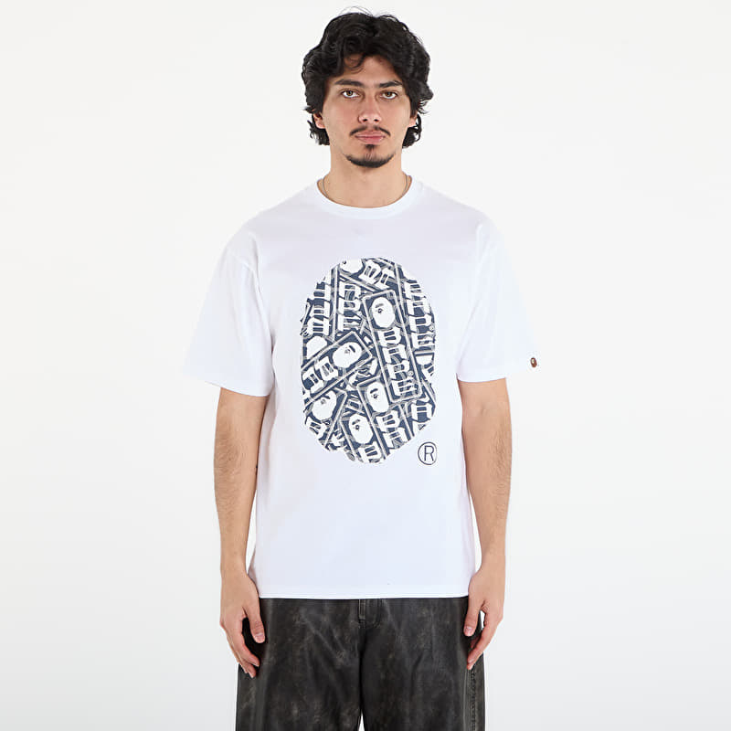 Tričko A BATHING APE Japanese Cloud Camo Label Tee UNISEX White