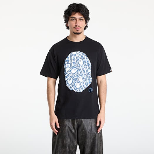 Tričko A BATHING APE Japanese Cloud Camo Label Tee UNISEX Black