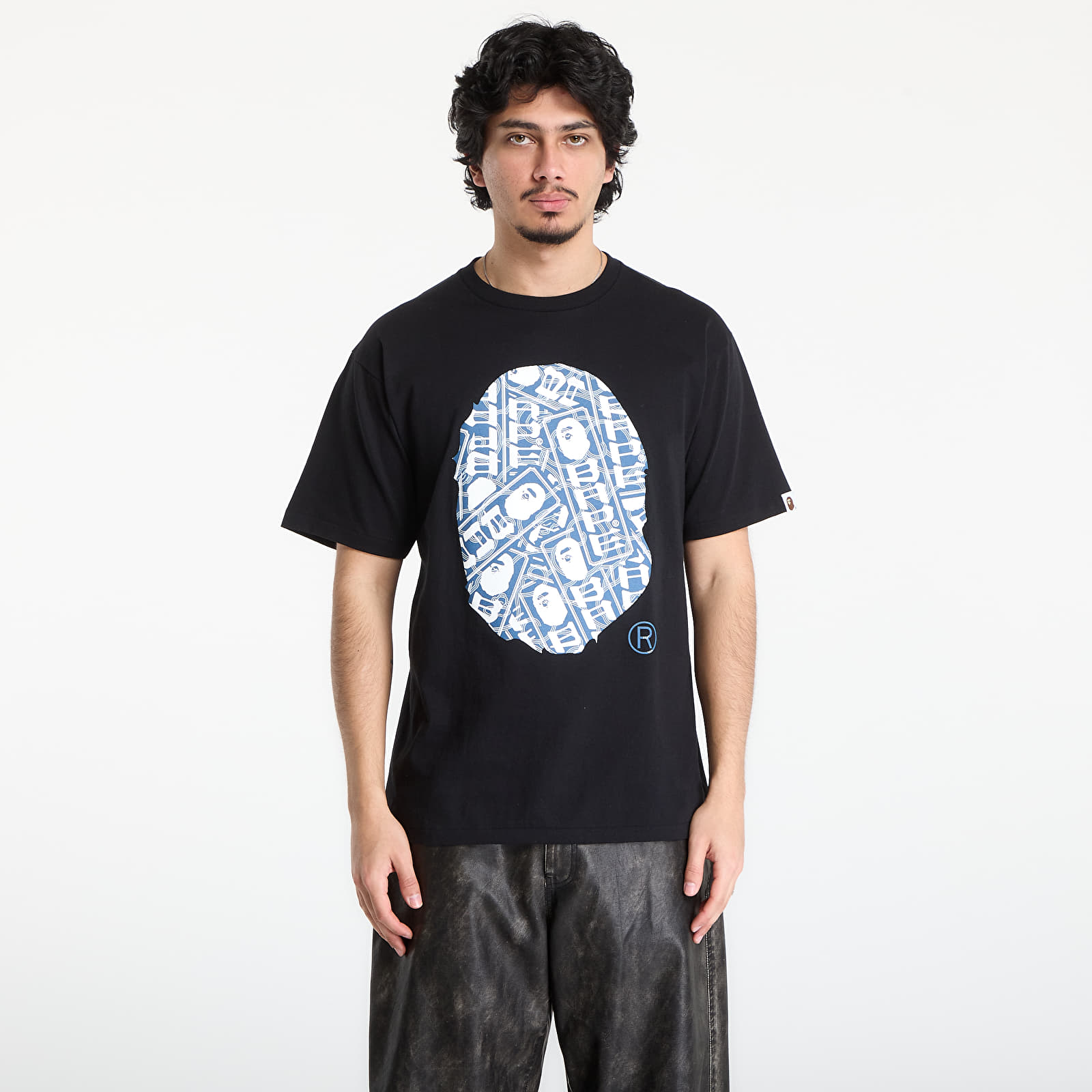 Trička A BATHING APE Japanese Cloud Camo Label Tee UNISEX Black