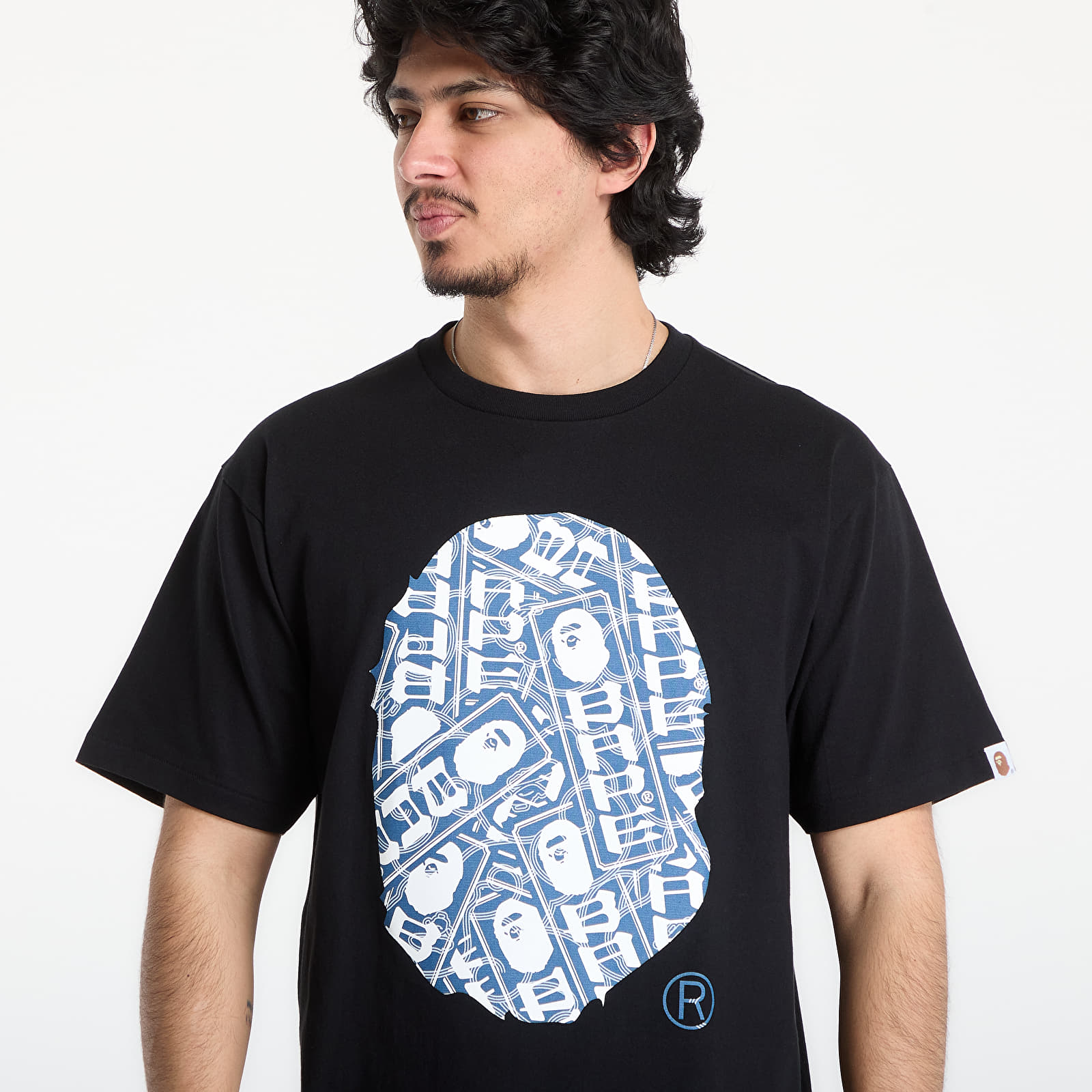 Trička A BATHING APE Japanese Cloud Camo Label Tee UNISEX Black