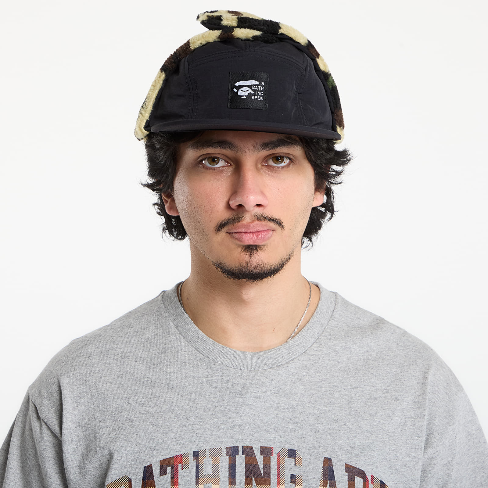 Шапка A BATHING APE 1St Camo Puffy Flight Cap Black L