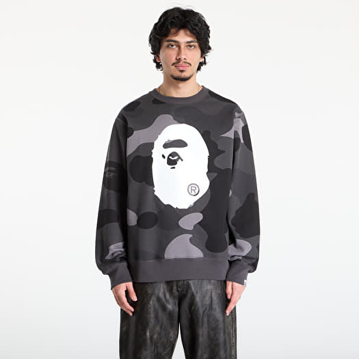 Mikina A BATHING APE Mega Color Camo Big Ape Head Crewneck Sweatshirt UNISEX Black