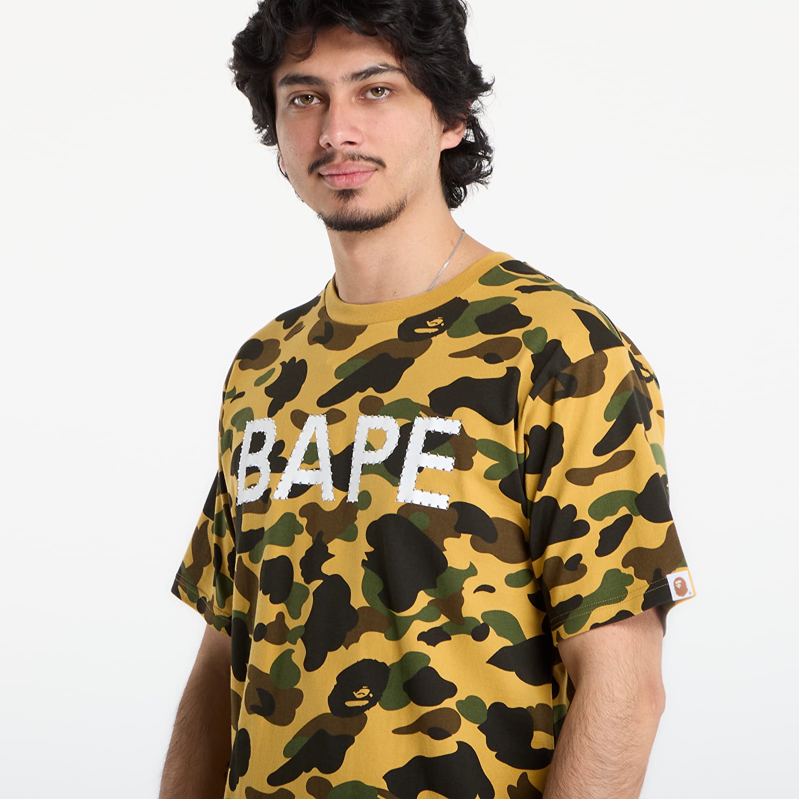 T-särgid A BATHING APE 1St Camo Bape Rhinestone Tee UNISEX Yellow