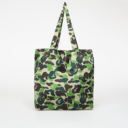 A BATHING APE Abc Camo Bear Eco Travel Bag (S) Green | Footshop