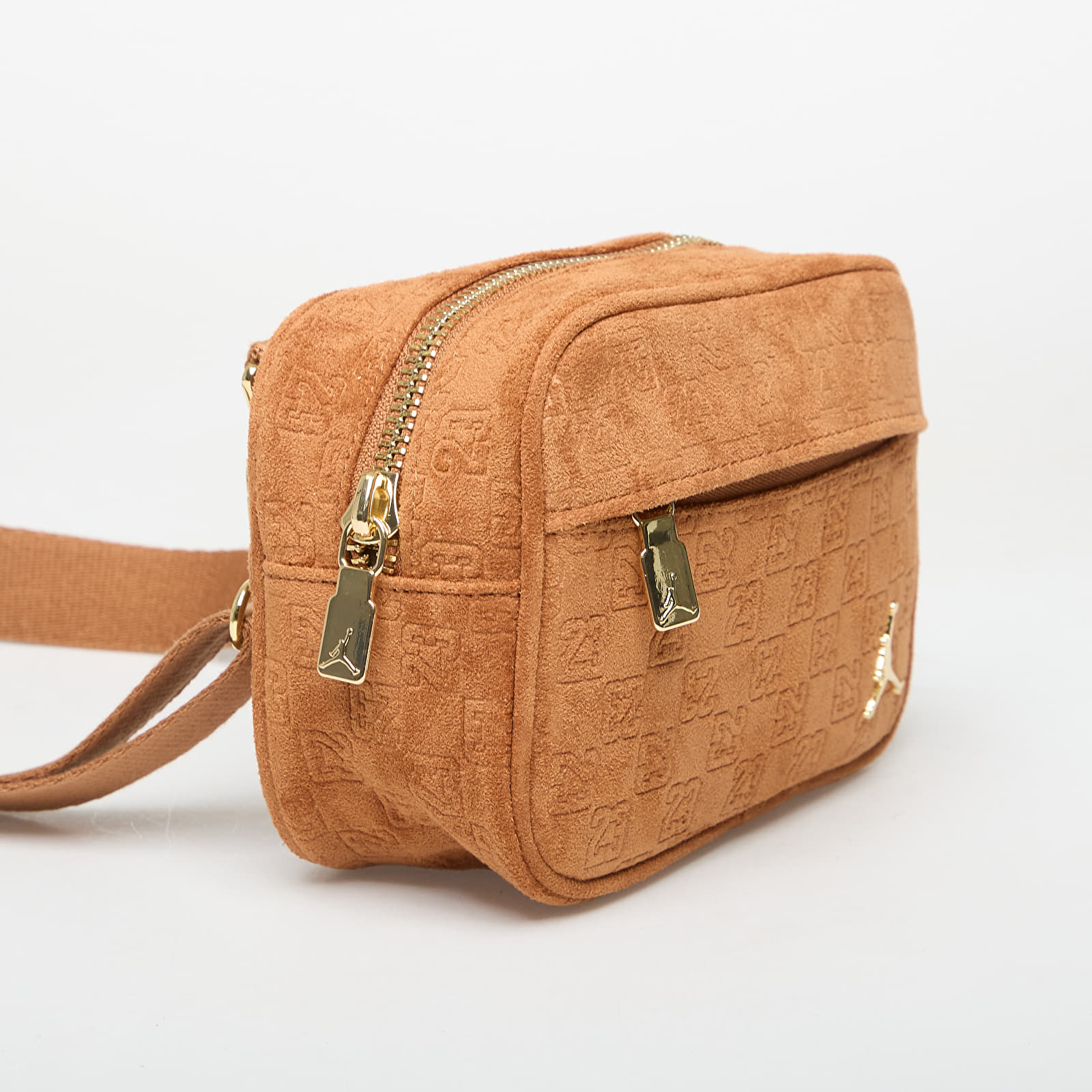 Umhängetaschen für Männer Jordan Jam Suede Monogram Camera Bag Cognac