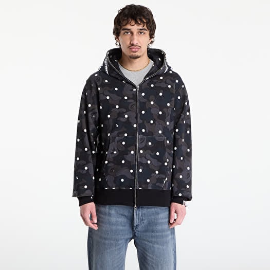 Mikina A BATHING APE Abc Dot Shark Full Zip Hoodie UNISEX Black