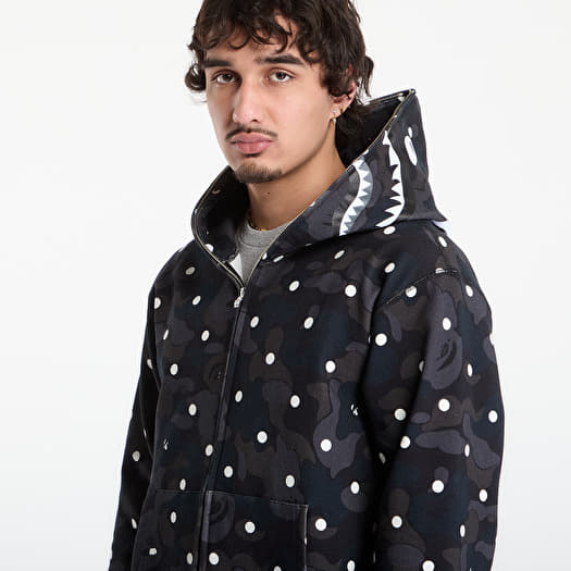 A BATHING APE Abc Dot Shark Full Zip Hoodie UNISEX Black | Footshop