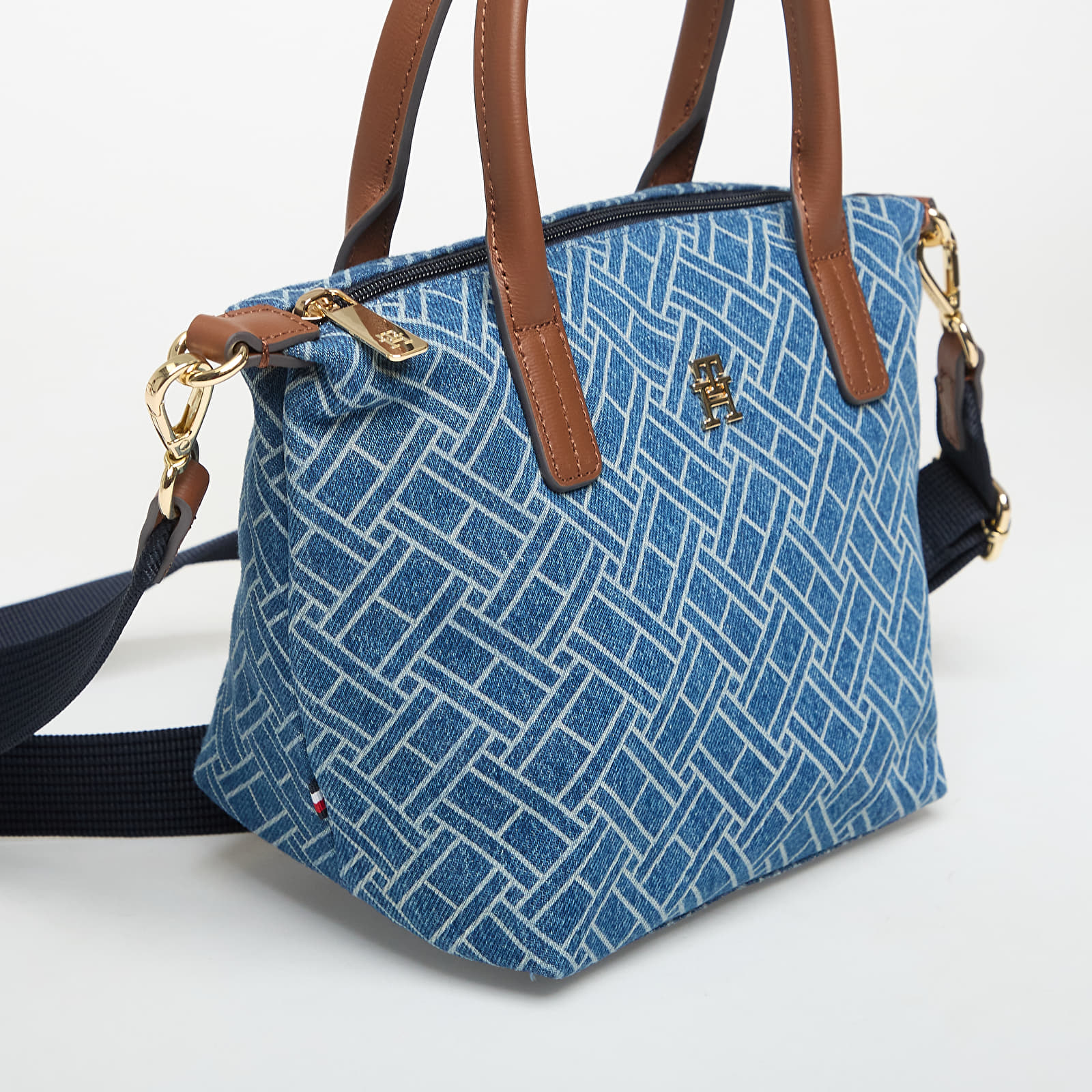 Bolsas femininas Tommy Hilfiger Popette Mini Tote Denim Flag Dark Blue Indigo