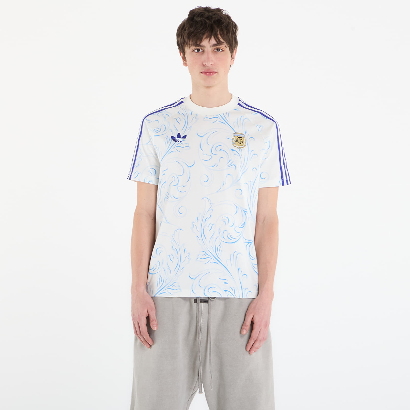 Тениска adidas Argentina Originals All Over Print T-Shirt Off White XL