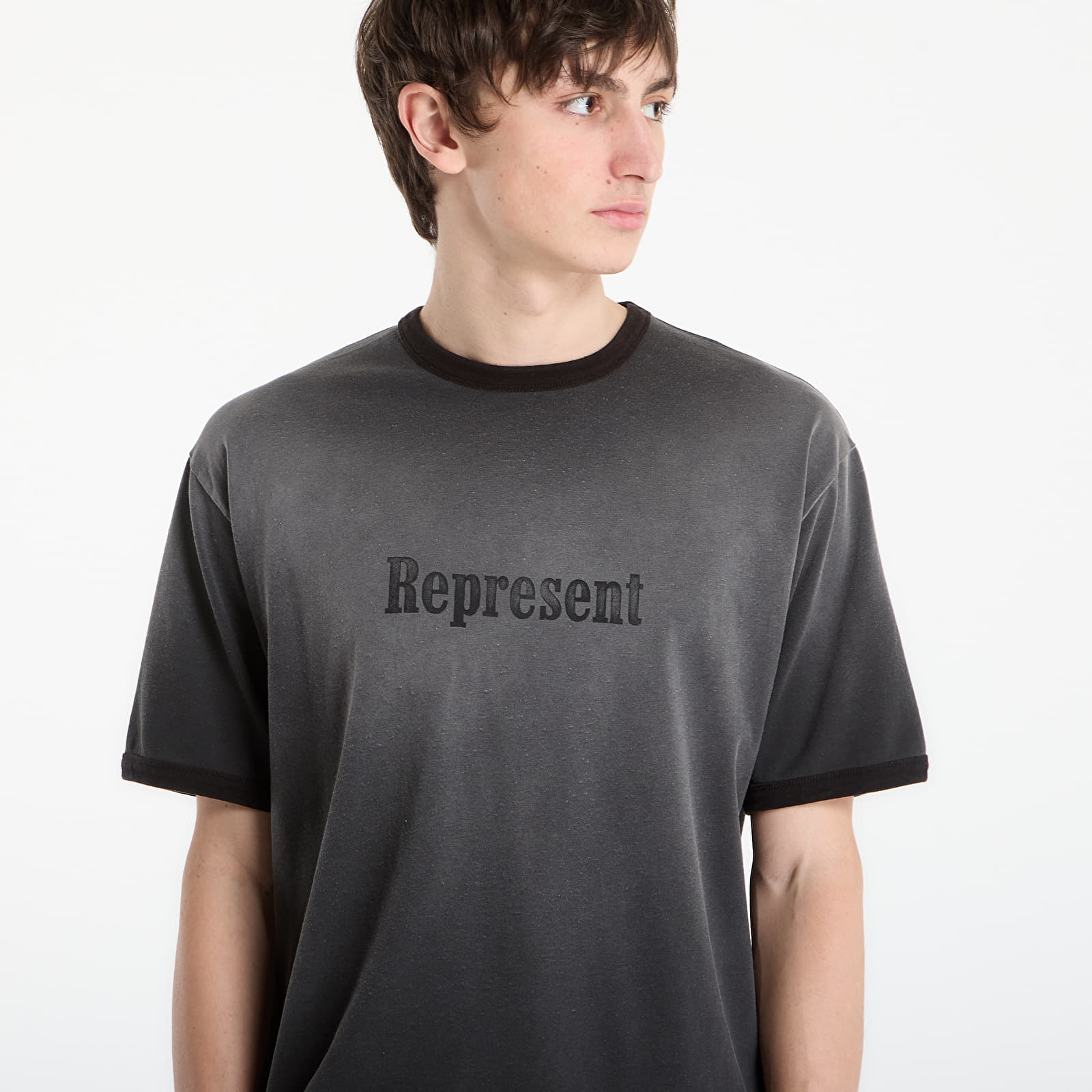 Trička REPRESENT Ringer T-Shirt UNISEX Stained Black