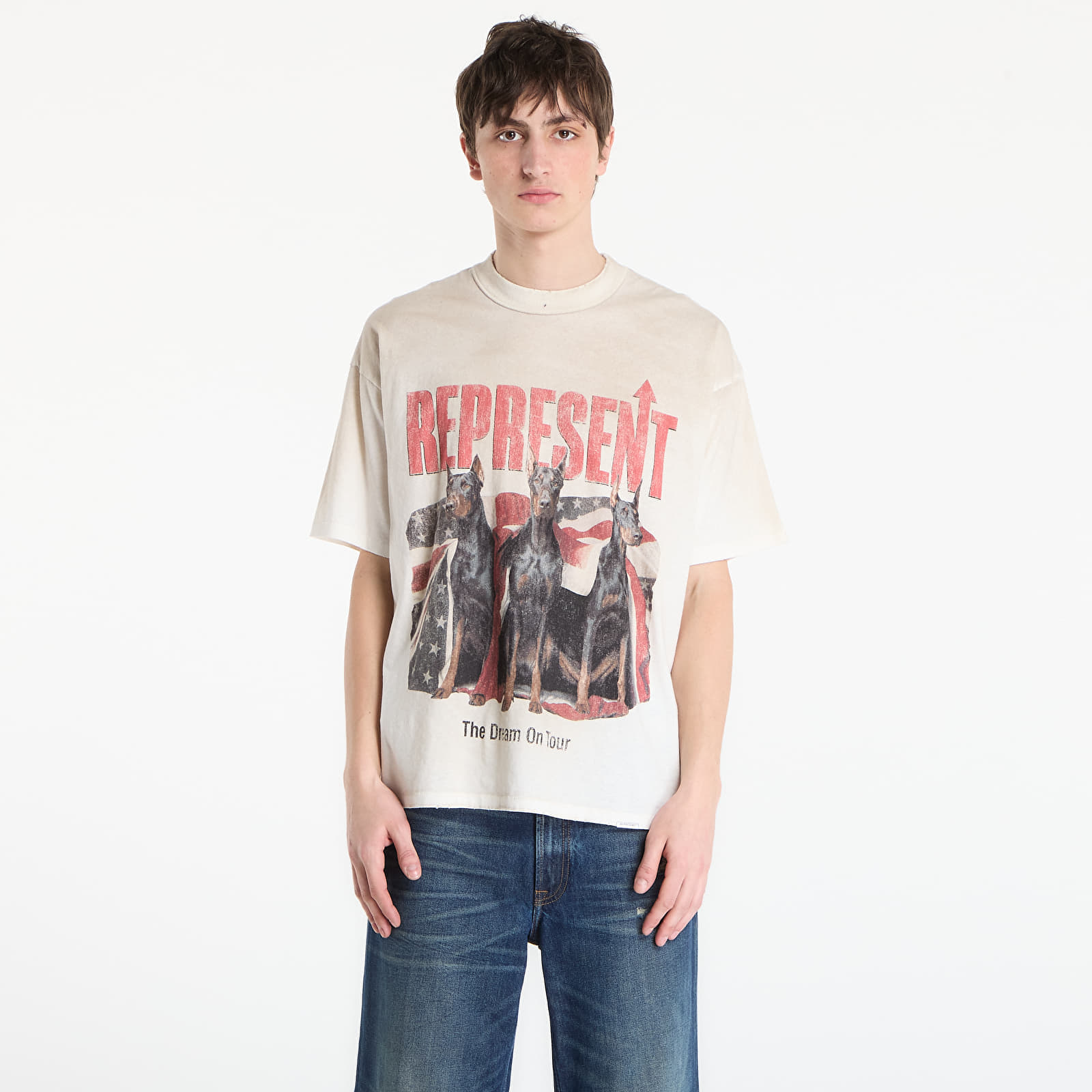 Тениска REPRESENT Dream On Tour T-Shirt UNISEX Washed Ecru L