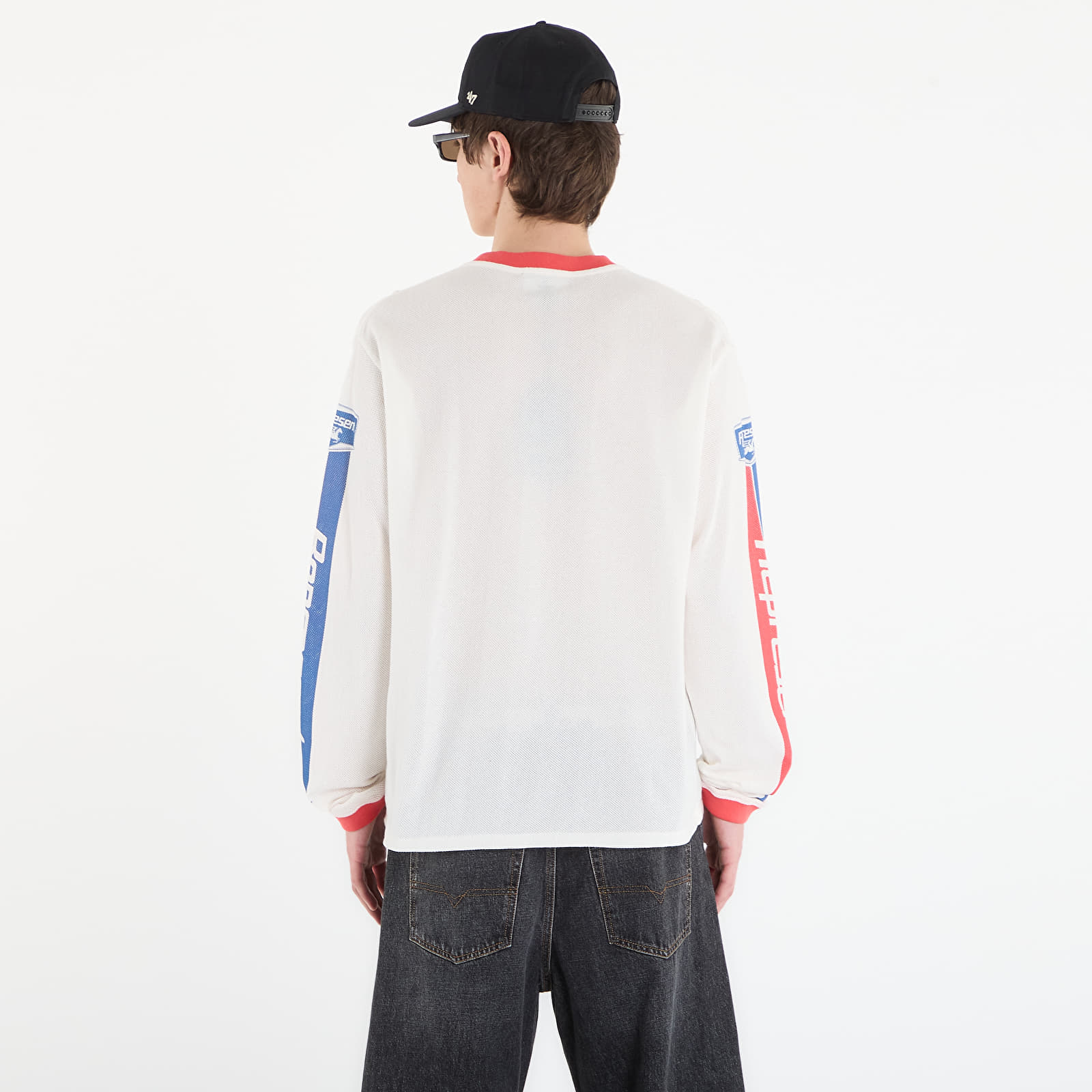 Ανδρικά μπλουζάκια REPRESENT Mesh Pegasus Long Sleeve T-Shirt UNISEX Flat White