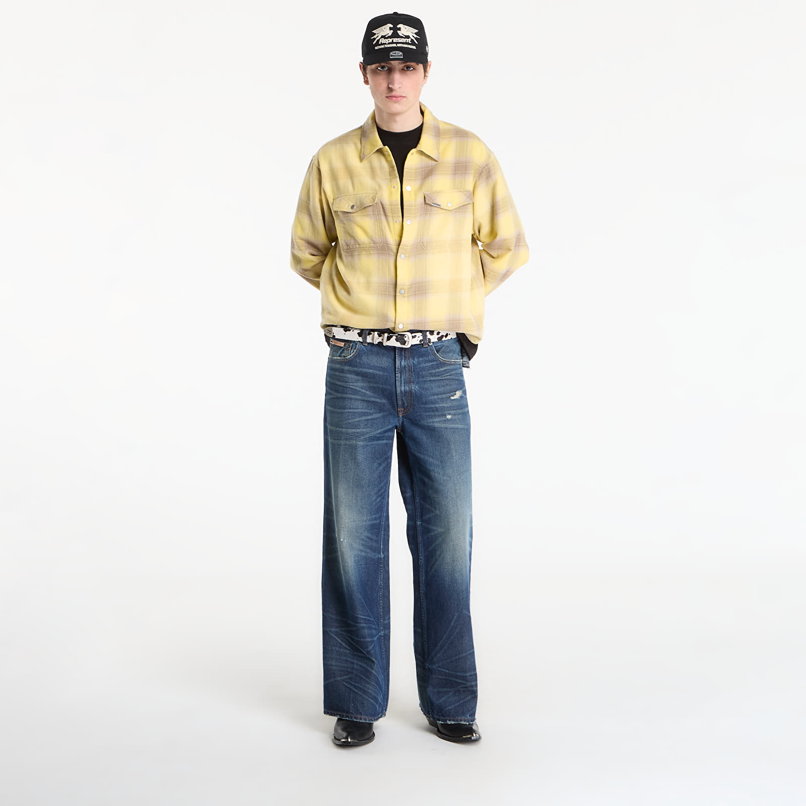 Skjorter REPRESENT Vintage Flannel UNISEX Creamed Corn