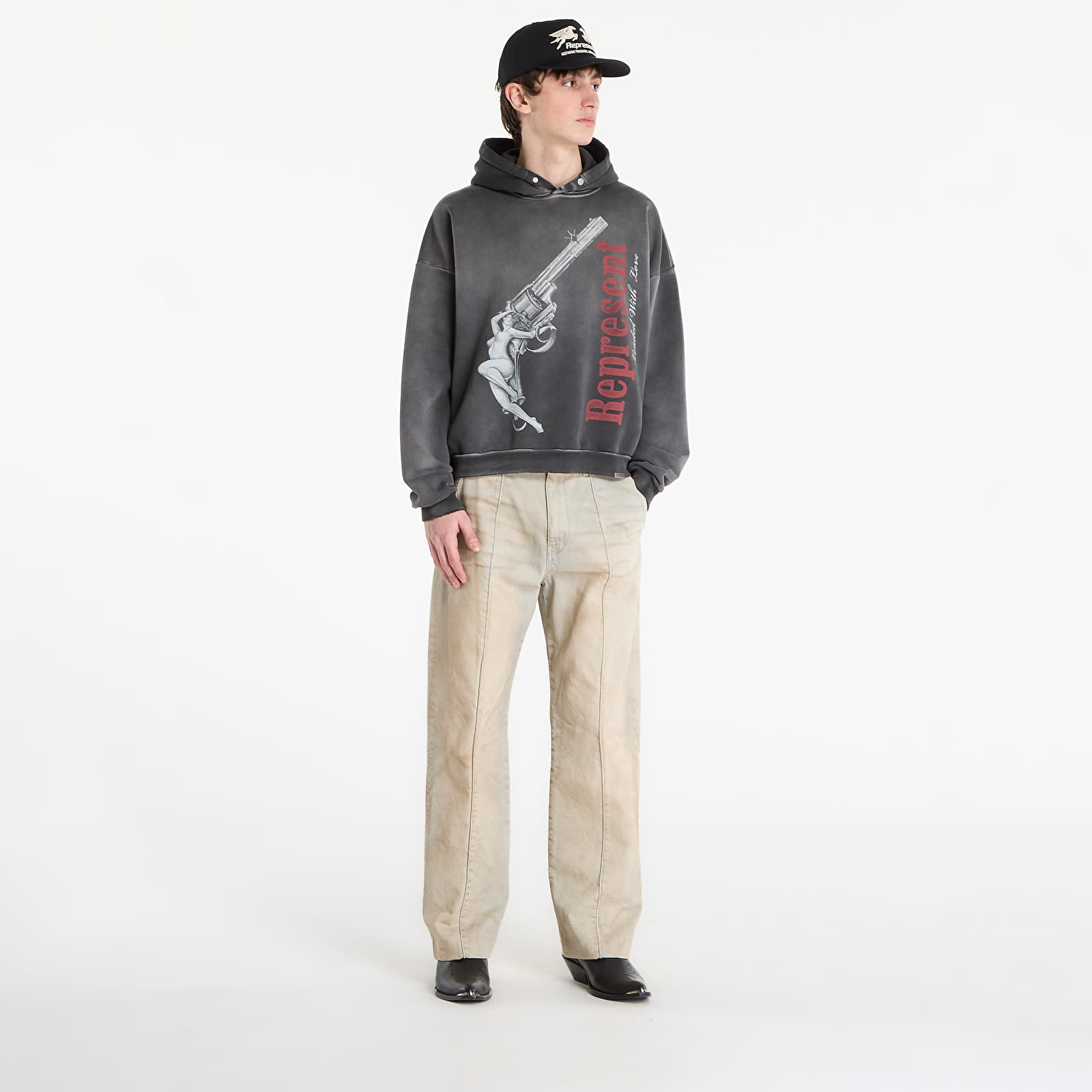 Hoodies and sweatshirts  REPRESENT Loaded With Love Hoodie UNISEX Stained Black