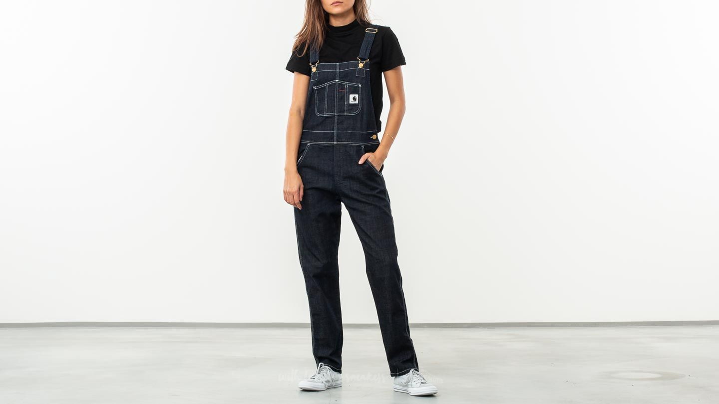 Bukser Carhartt WIP Bib Overal Jeans Blue Rinsed