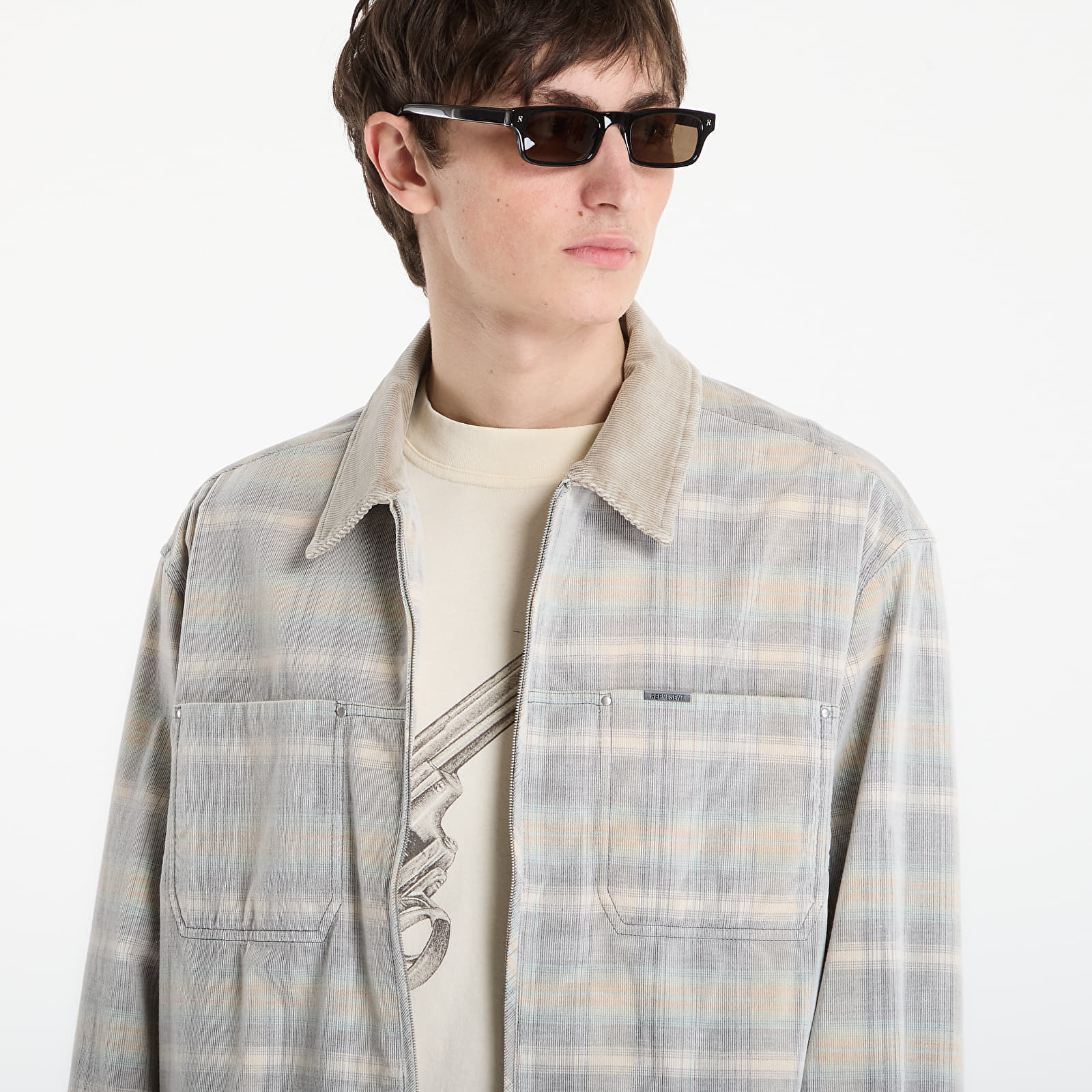 Paidat REPRESENT Cord Zip Flannel Shirt UNISEX Mineral