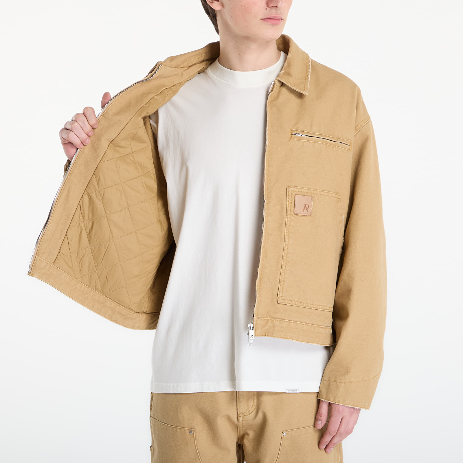 Jakker REPRESENT Worker Jacket UNISEX Washed Tan