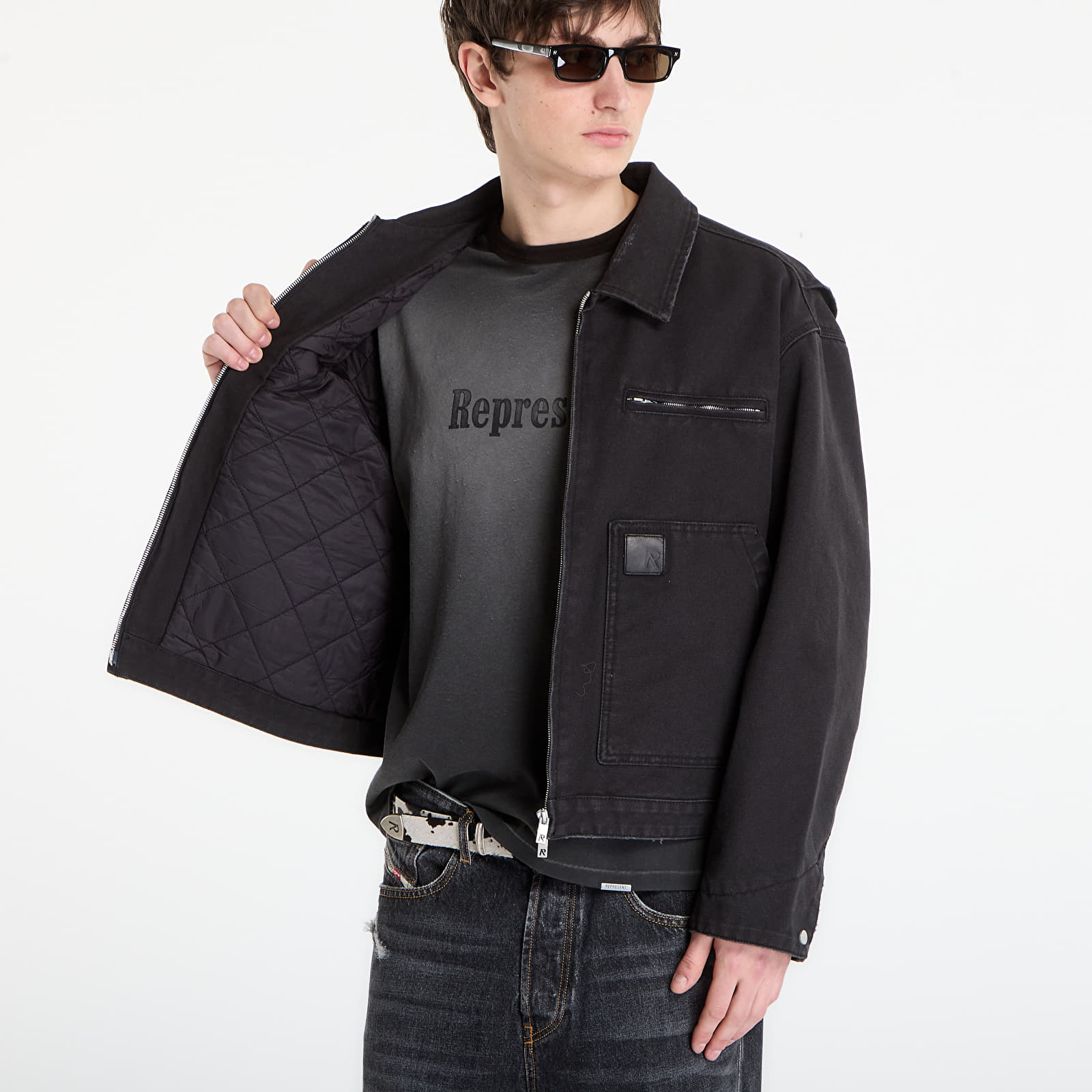Geci REPRESENT Worker Jacket UNISEX Washed Black