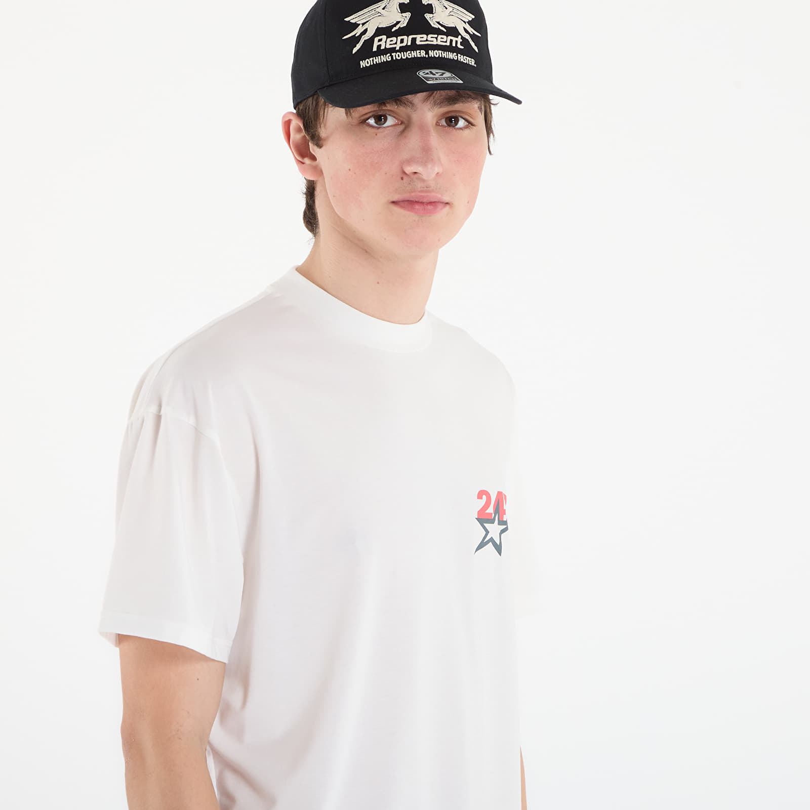 T-shirts REPRESENT Team 247 Star Print Oversized Tshirt UNISEX Flat White
