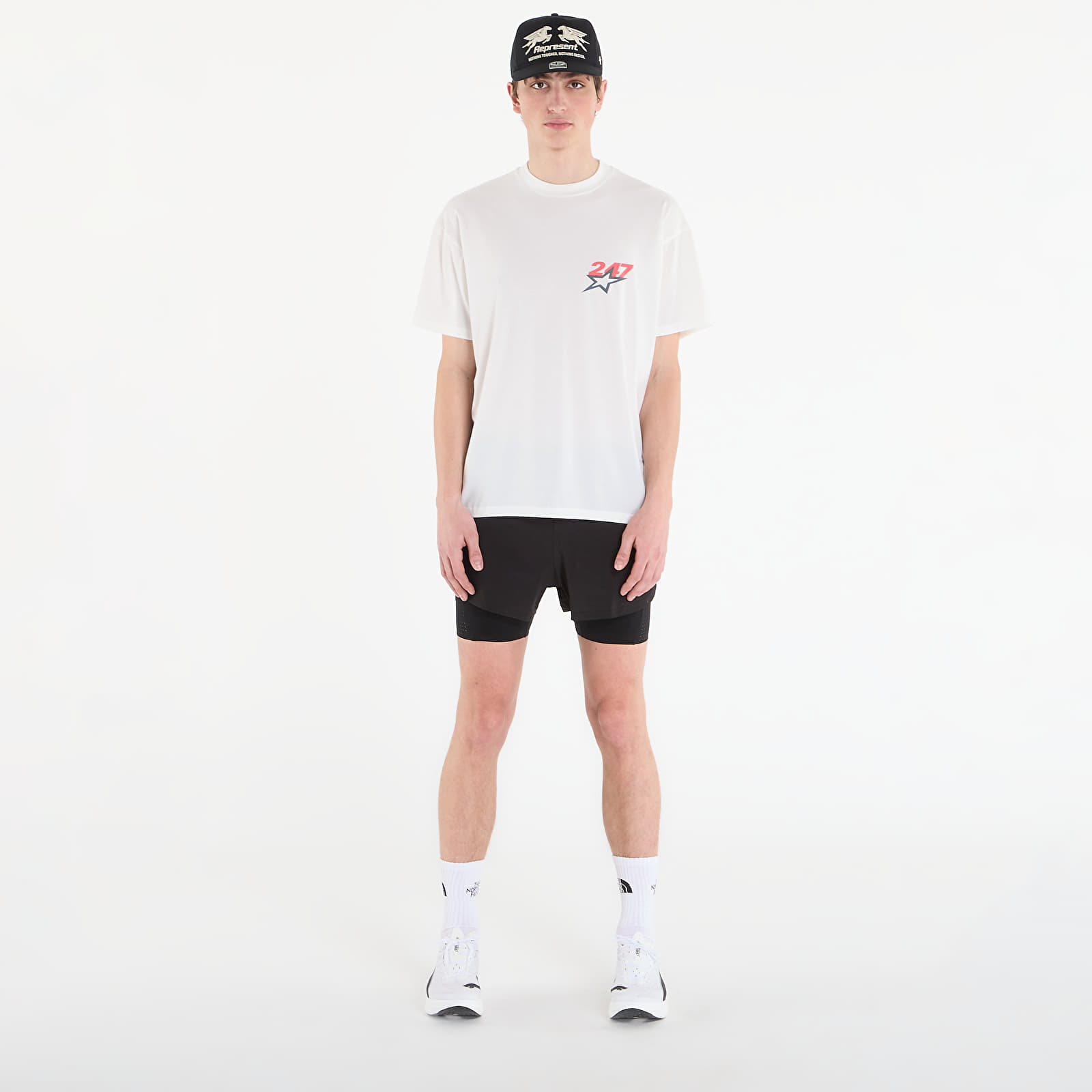 T-shirts REPRESENT Team 247 Star Print Oversized Tshirt UNISEX Flat White
