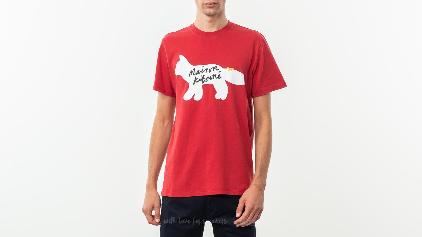 T-shirts MAISON KITSUNÉ Fox Handwriting Shortsleeve Tee Red