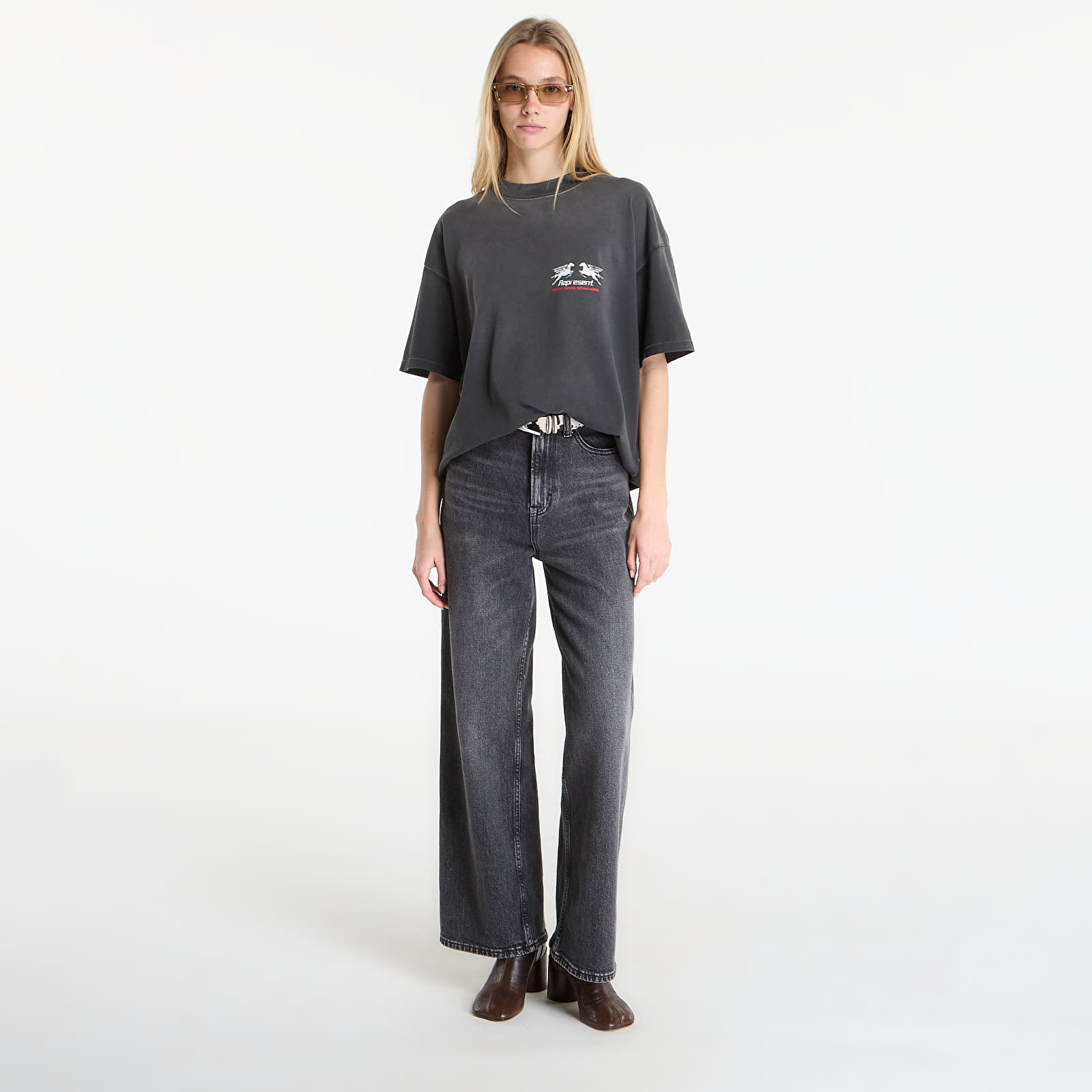 Ανδρικά μπλουζάκια REPRESENT 24 Hour Service T-Shirt UNISEX Stained Black