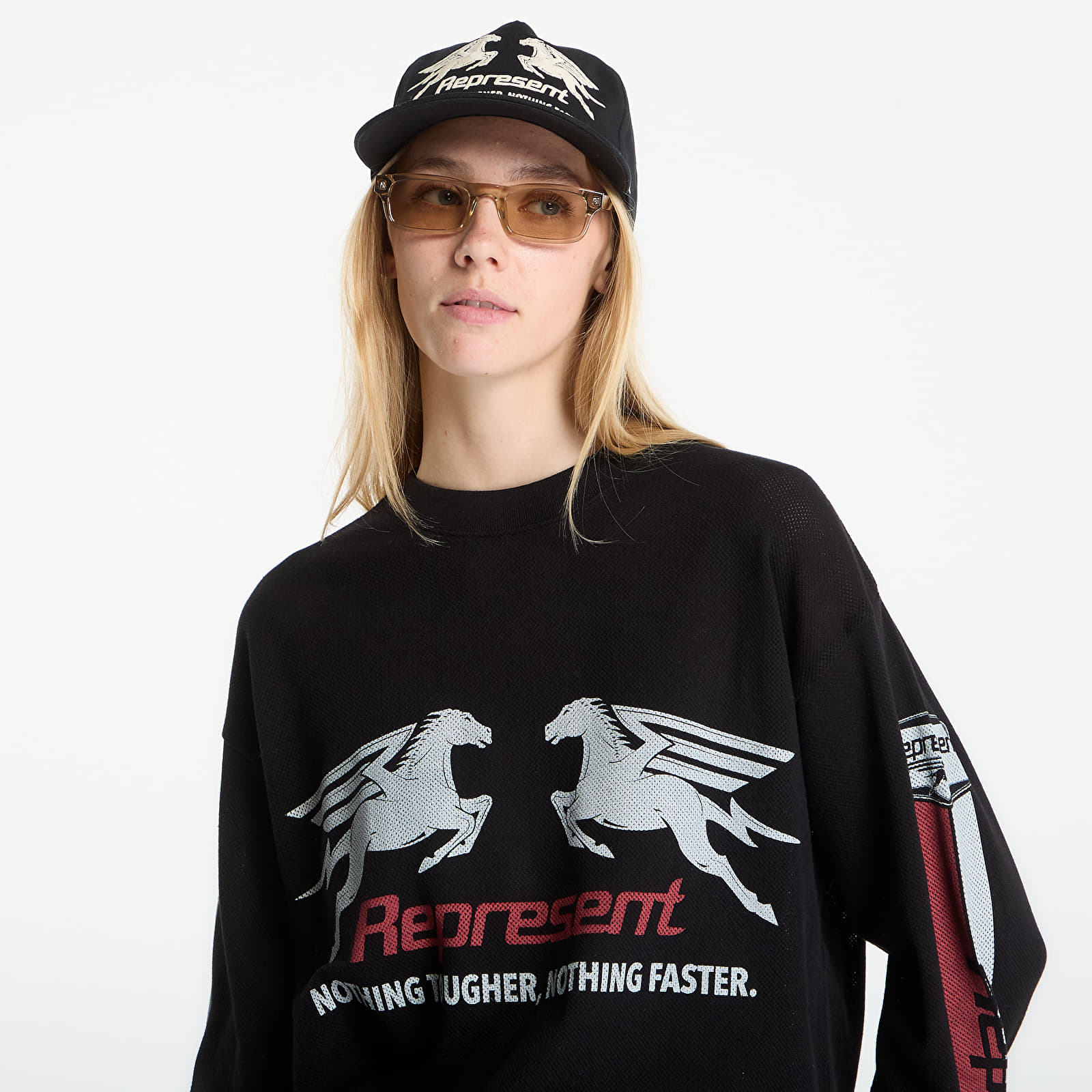 Ανδρικά μπλουζάκια REPRESENT Mesh Pegasus Long Sleeve T-Shirt UNISEX Jet Black