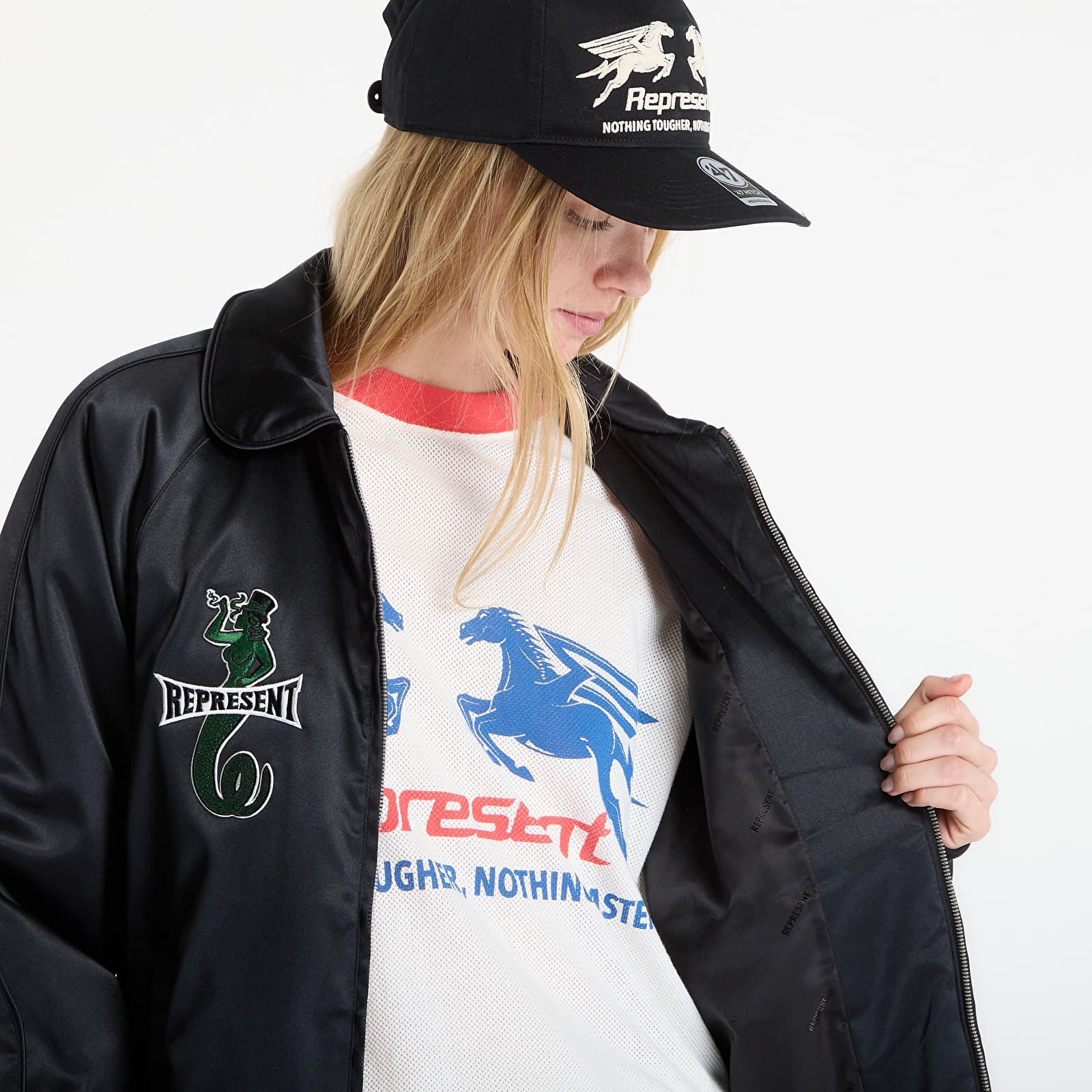 Pánské bundy REPRESENT Viper Souvenier Jacket UNISEX Jet Black