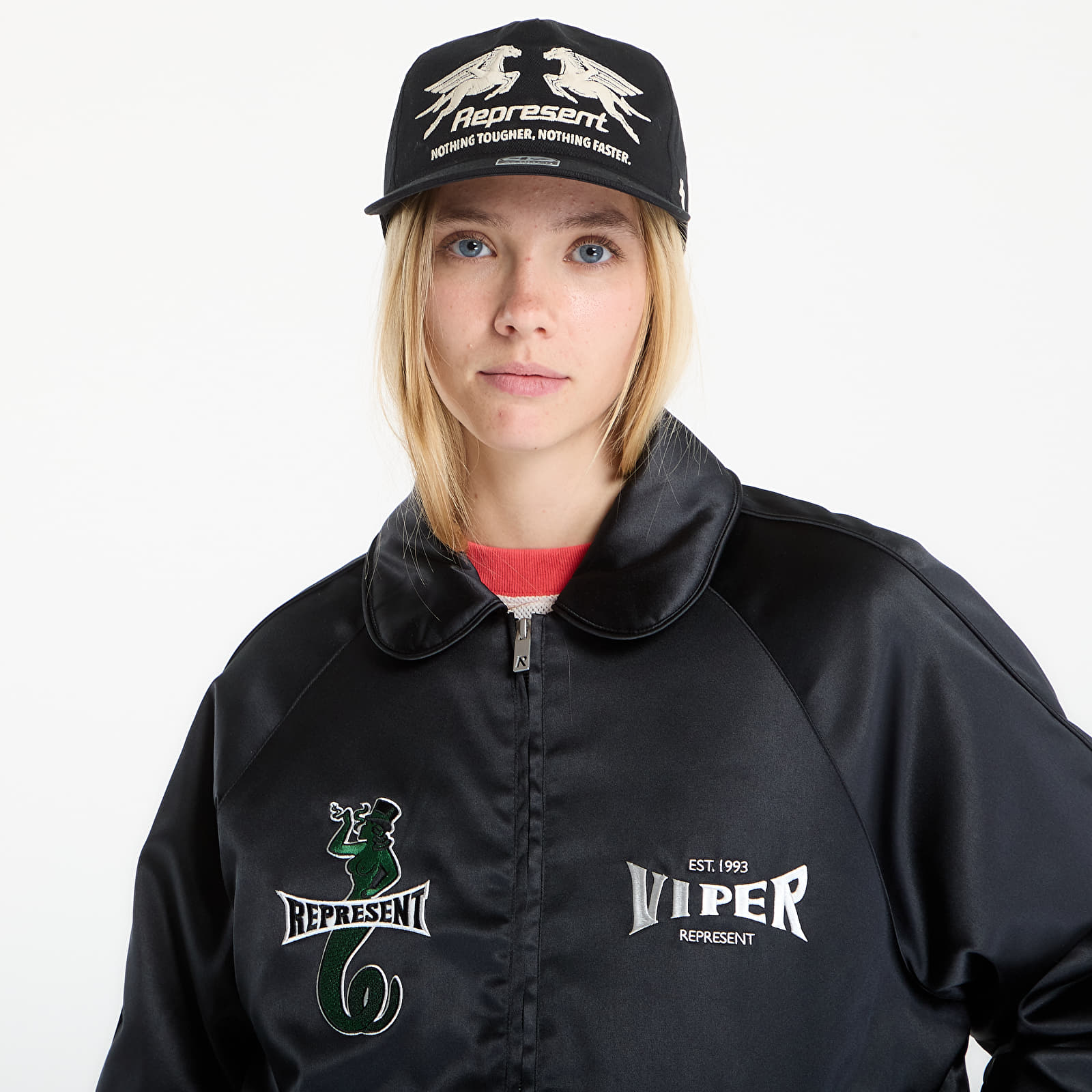 Pánské bundy REPRESENT Viper Souvenier Jacket UNISEX Jet Black