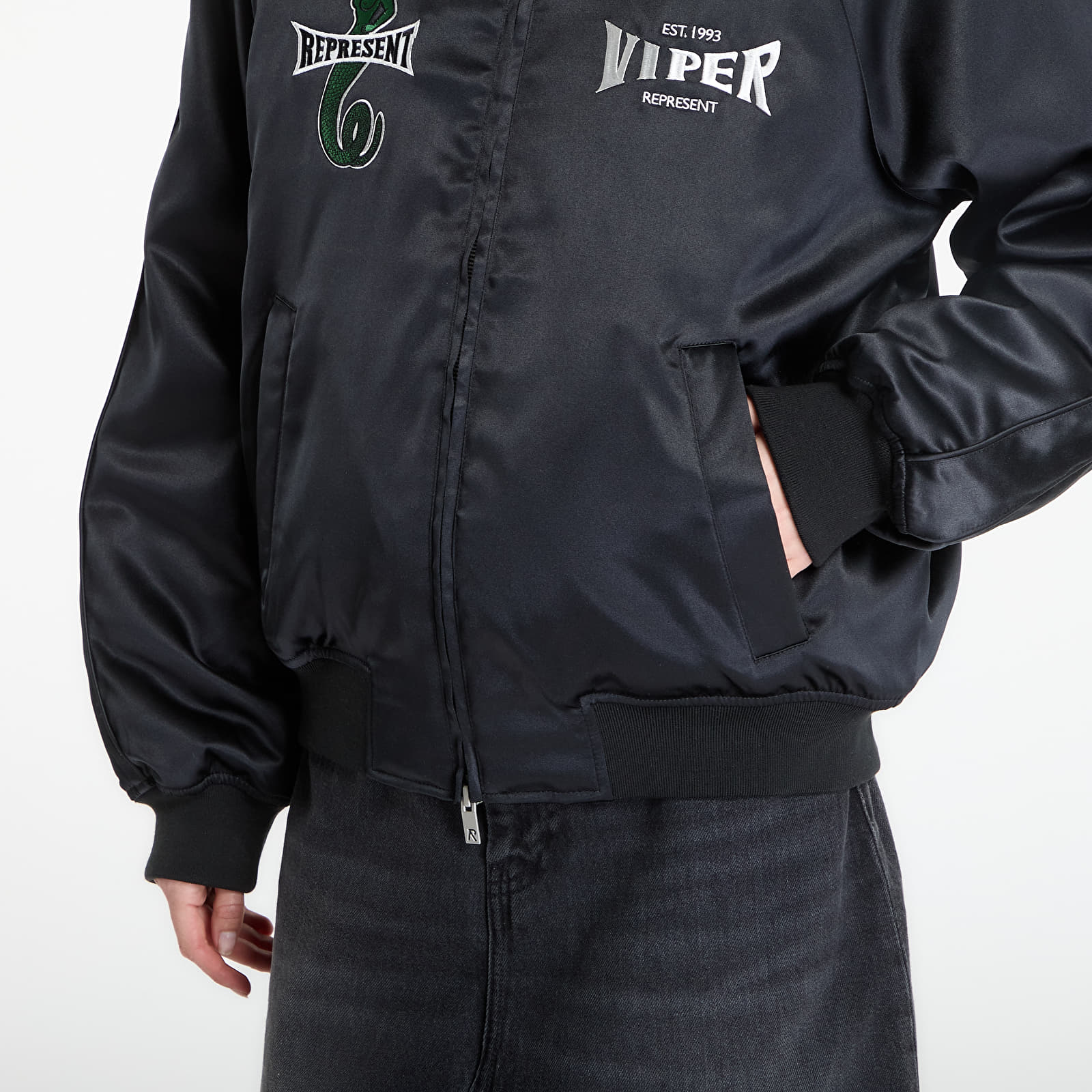 Pánské bundy REPRESENT Viper Souvenier Jacket UNISEX Jet Black