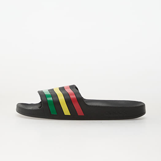 adidas Adilette Aqua Slides Core Black/ Green/ Pure Ruby