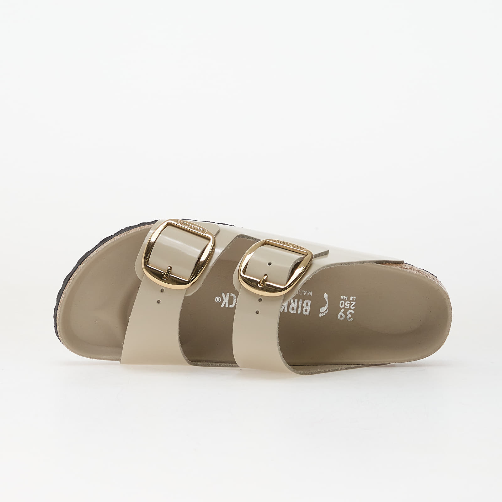 Women's shoes Birkenstock Arizona Big Buckle Natural Leather Patent Women High-Shine Oyster