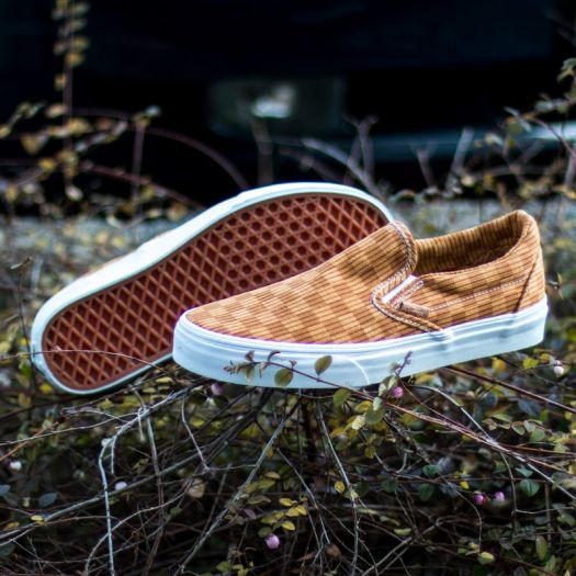 Vans Classic Slip On California Washed Herringbone Inca Gold Check