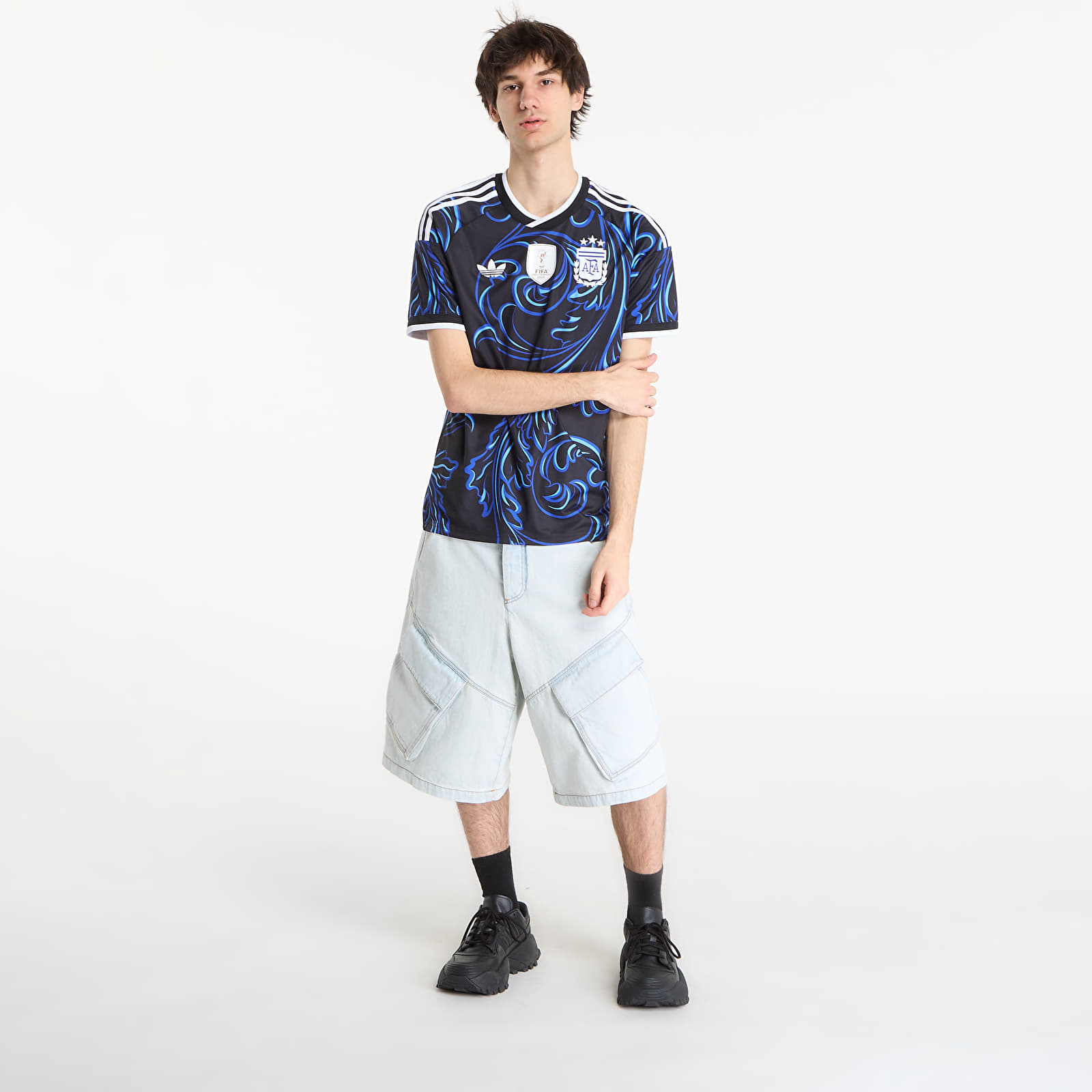 Maglie da uomo adidas Argentina 26 Away Jersey Black/ Lucid Blue/ Blue Burst